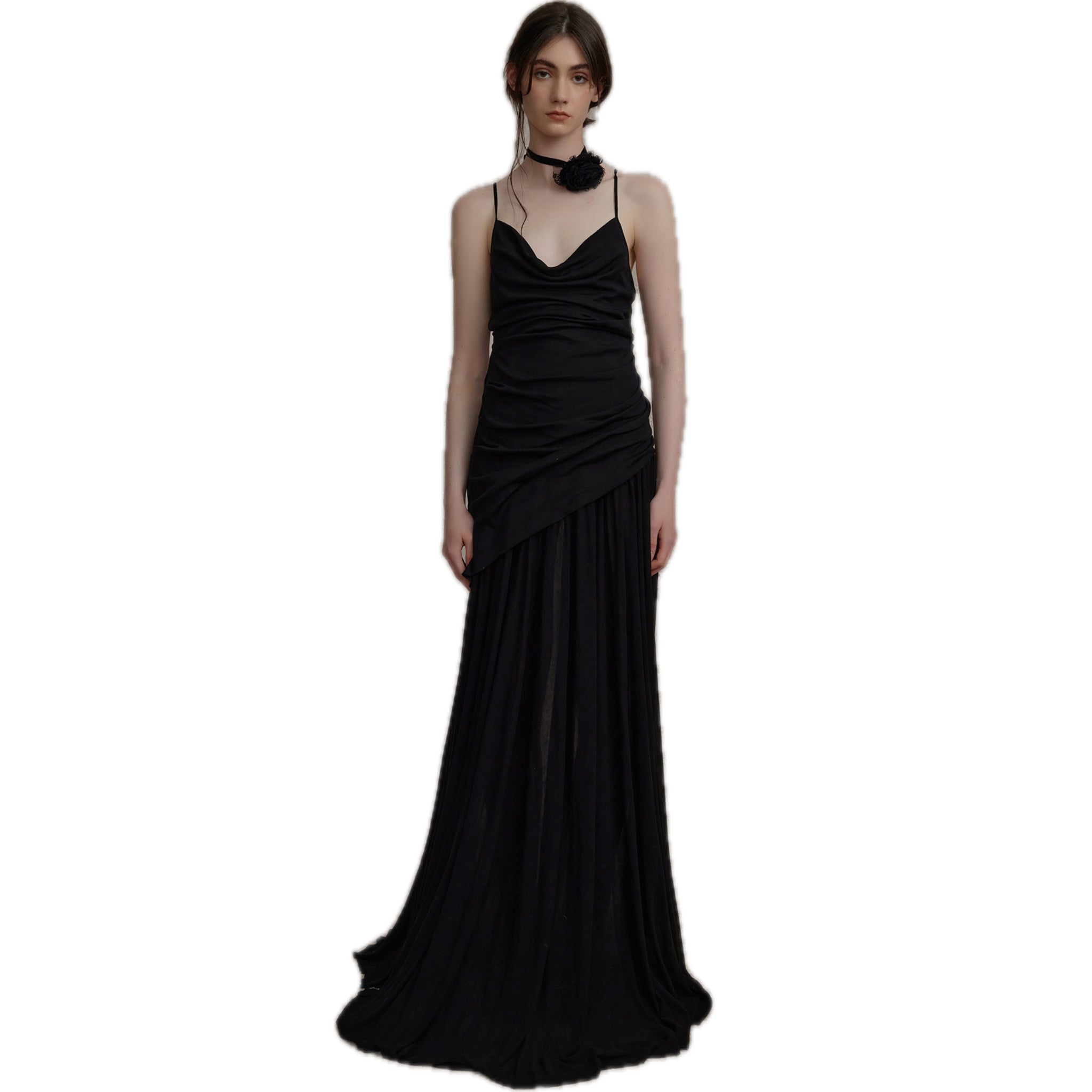 Black Knitted Swing Collar Maxi Dress Black Knitted Swing Collar Maxi Dress