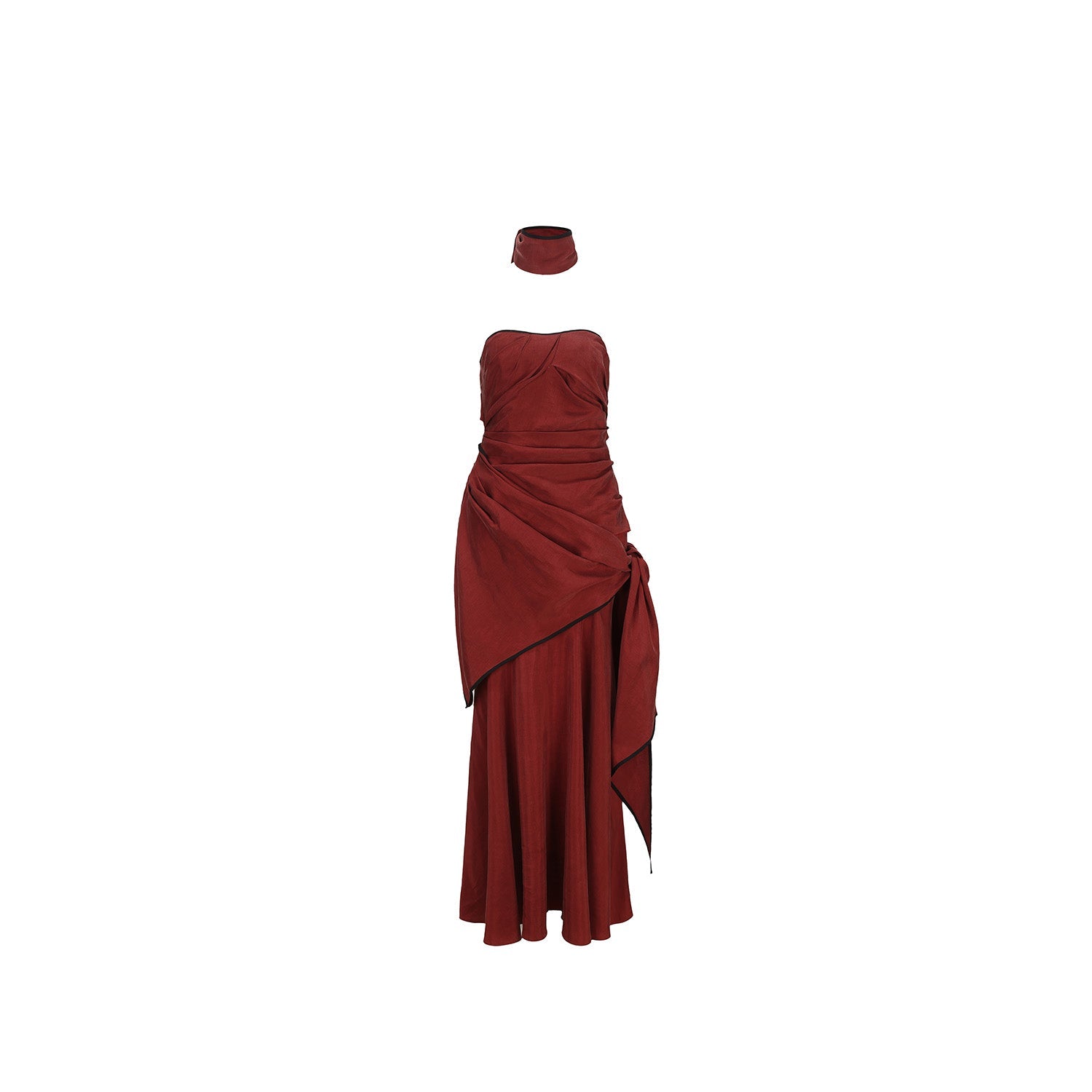 blue dress for baby girl Dark Red Twist Tube Dress S