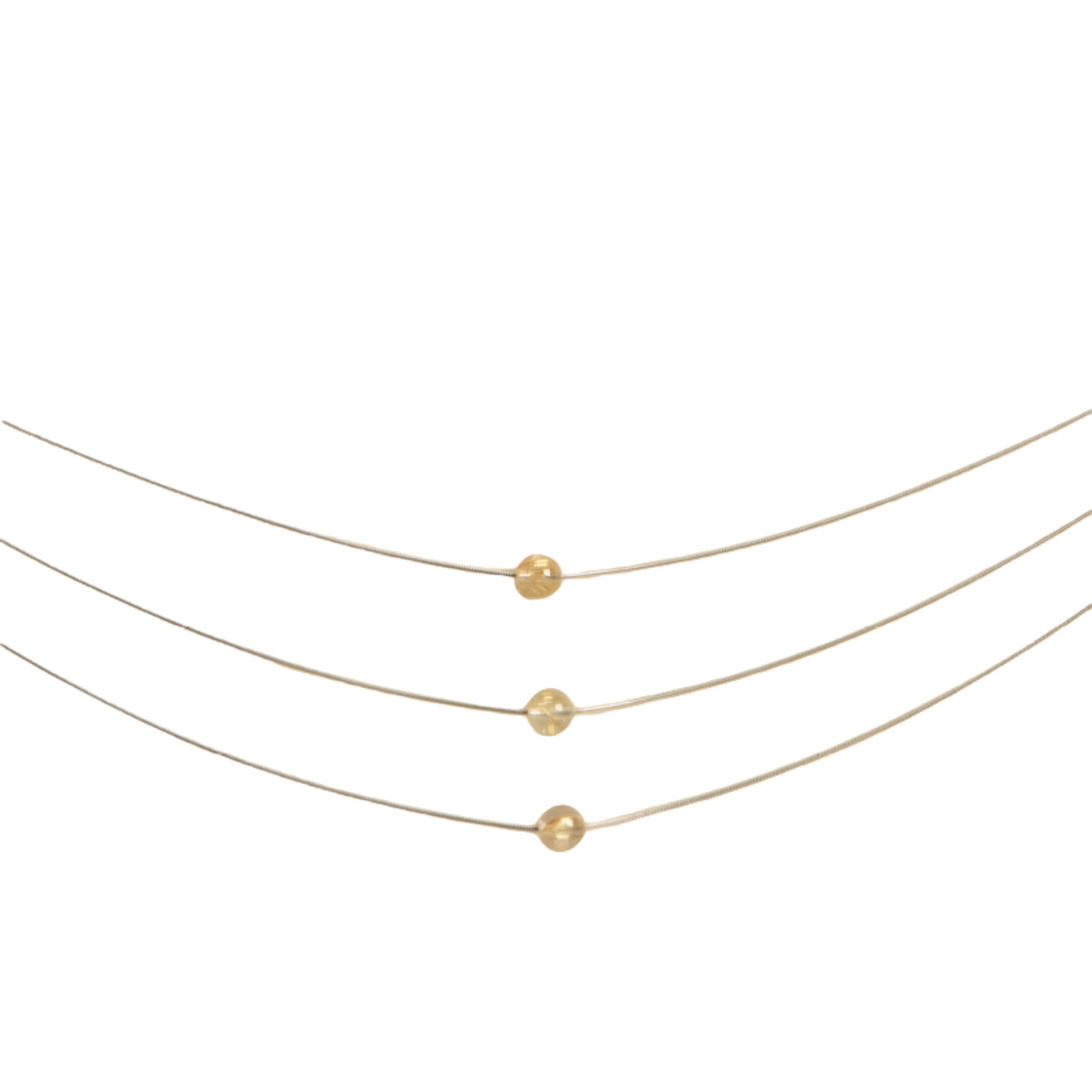 Drops シリーズ クリスタル トリオ ネックレス (ゴールド) | MADAX