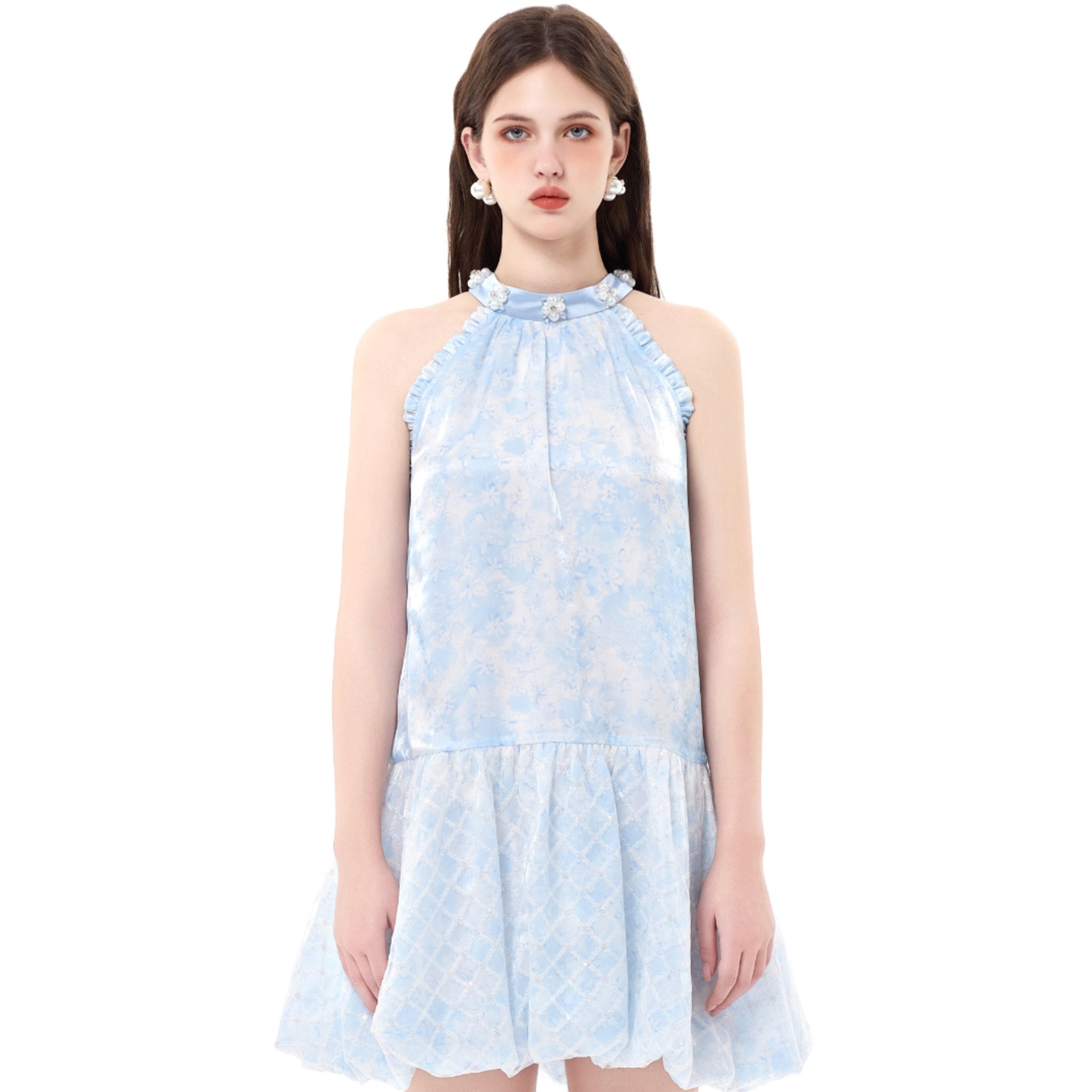 Three Quarters French Neck Fairy Seaside Designer Dresses