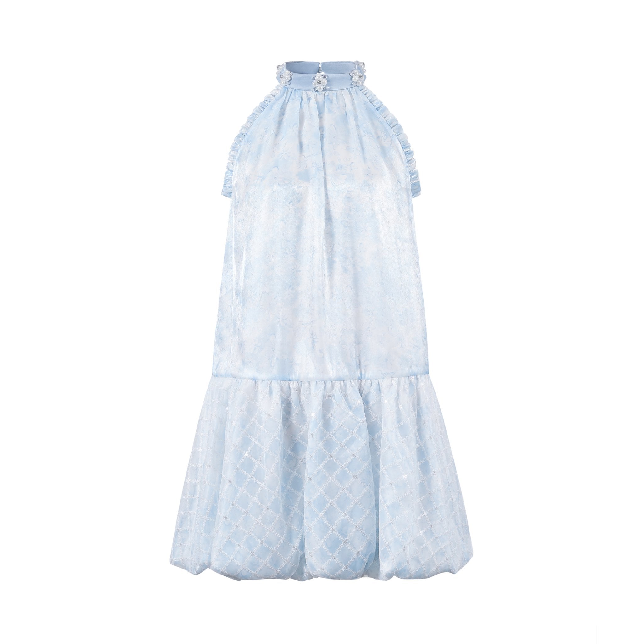 Three Quarters French Neck Fairy Seaside Designer Dresses