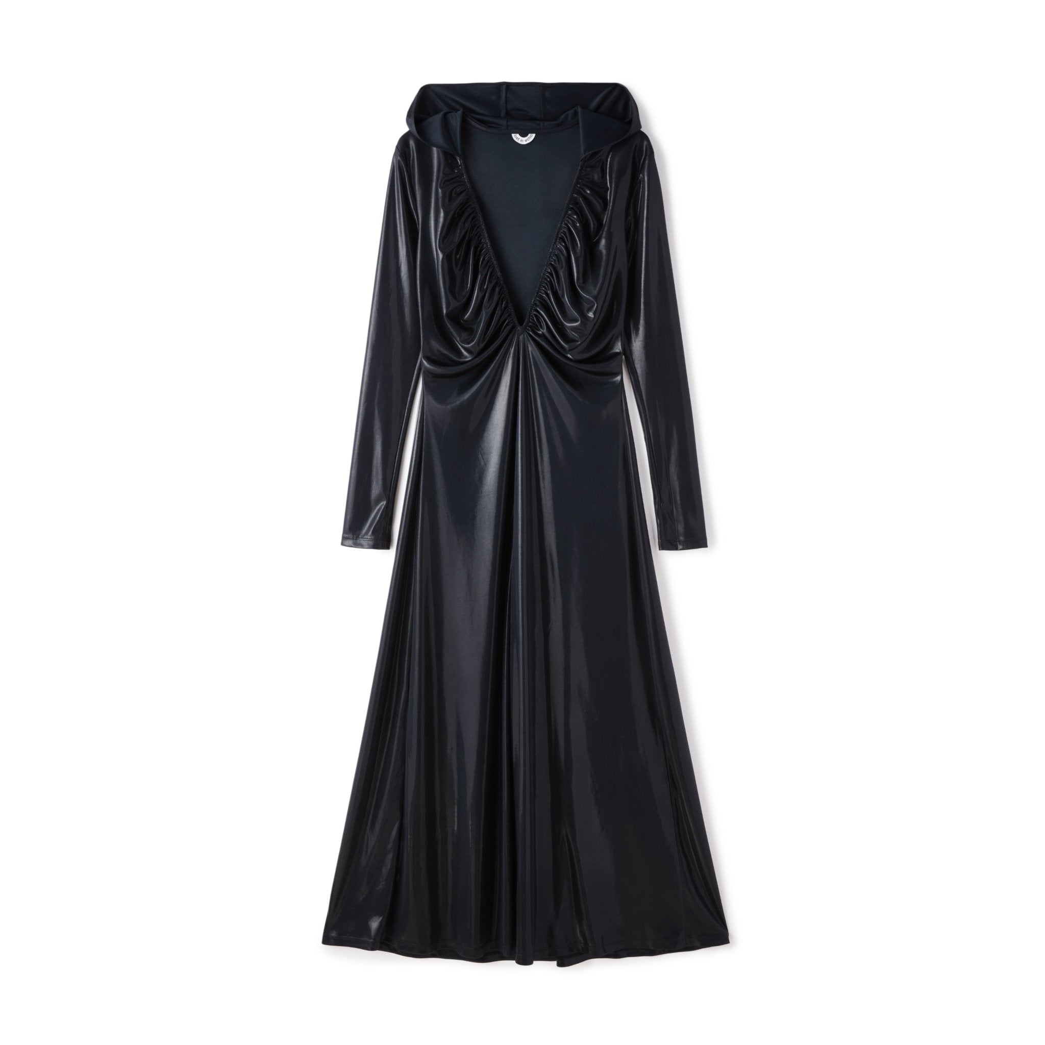 fitted lace wedding dress Midnight Echo Maxi Dress | Handwoven Black Jamdani main image 0