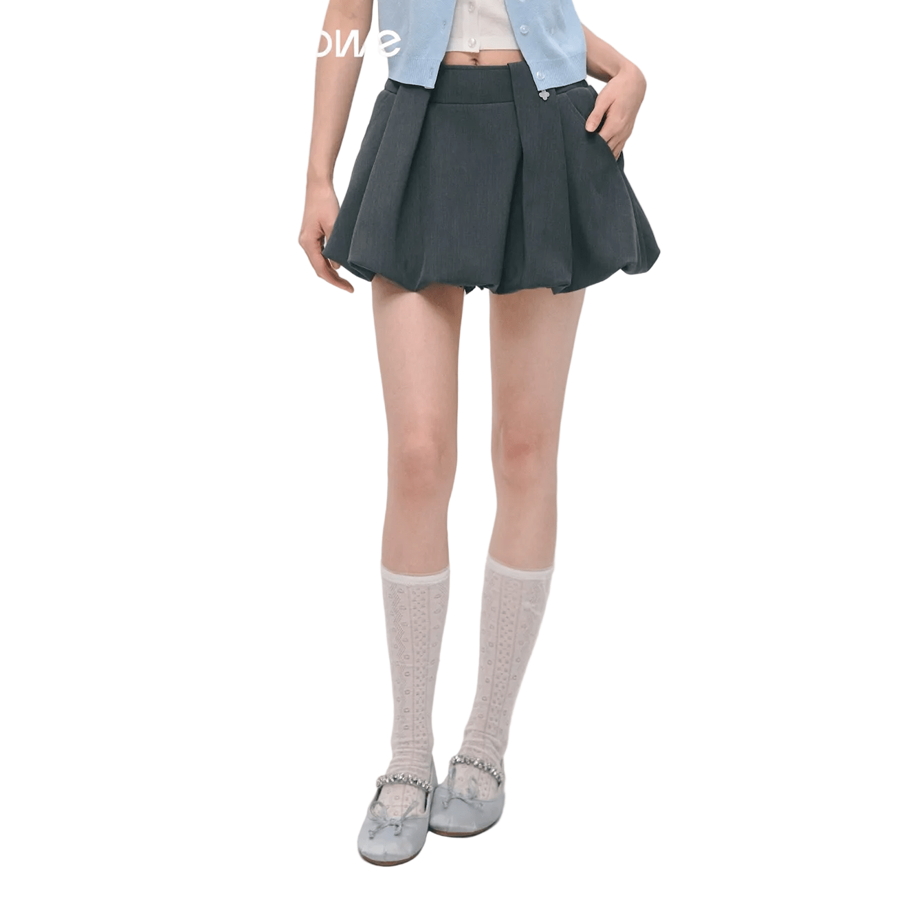 Preppy Style Pleated Mini Skirt In Dark Gray | MADAX