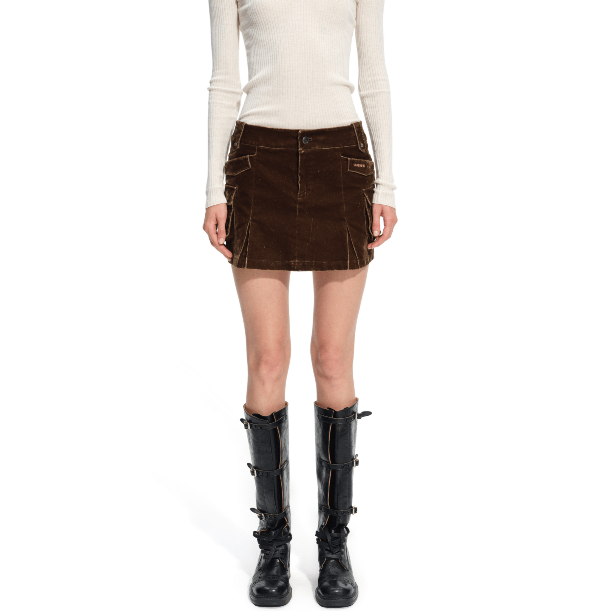 Ross Denim Skirt in Brown | MADAX
