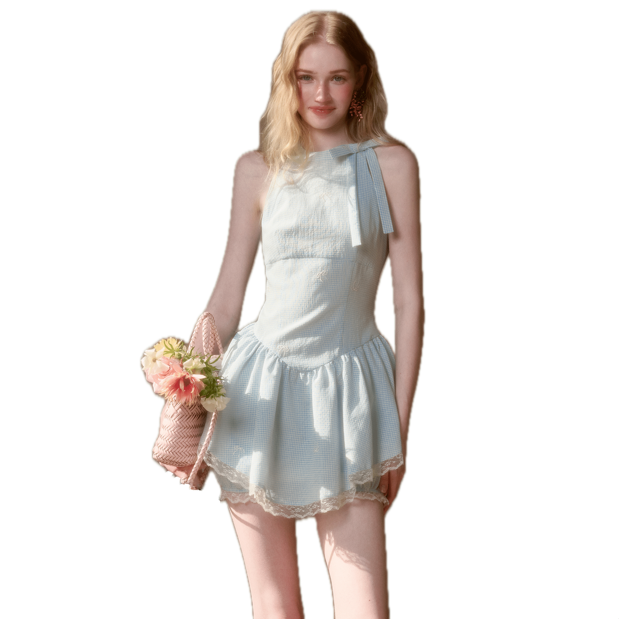 two piece summer dress Olivaceous Happiness Mint Two-Piece - Size M - Puff Sleeve Crop Top & High Rise Skirt Set - Sweetheart Neckline air style Elegant 2 Piece Set Dress
