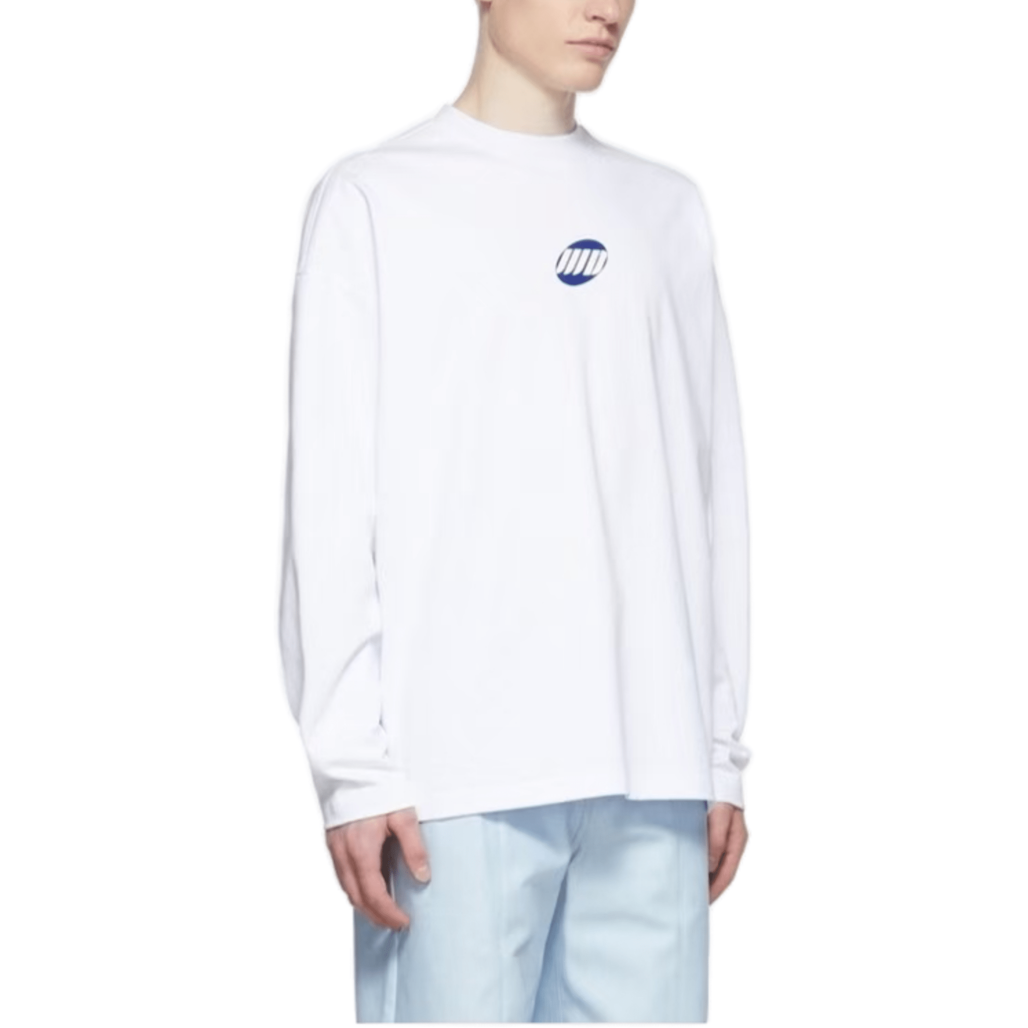 WHITE WE11DONE SMALL LOGO LONG SLEEVE T-SHIRT | MADAX
