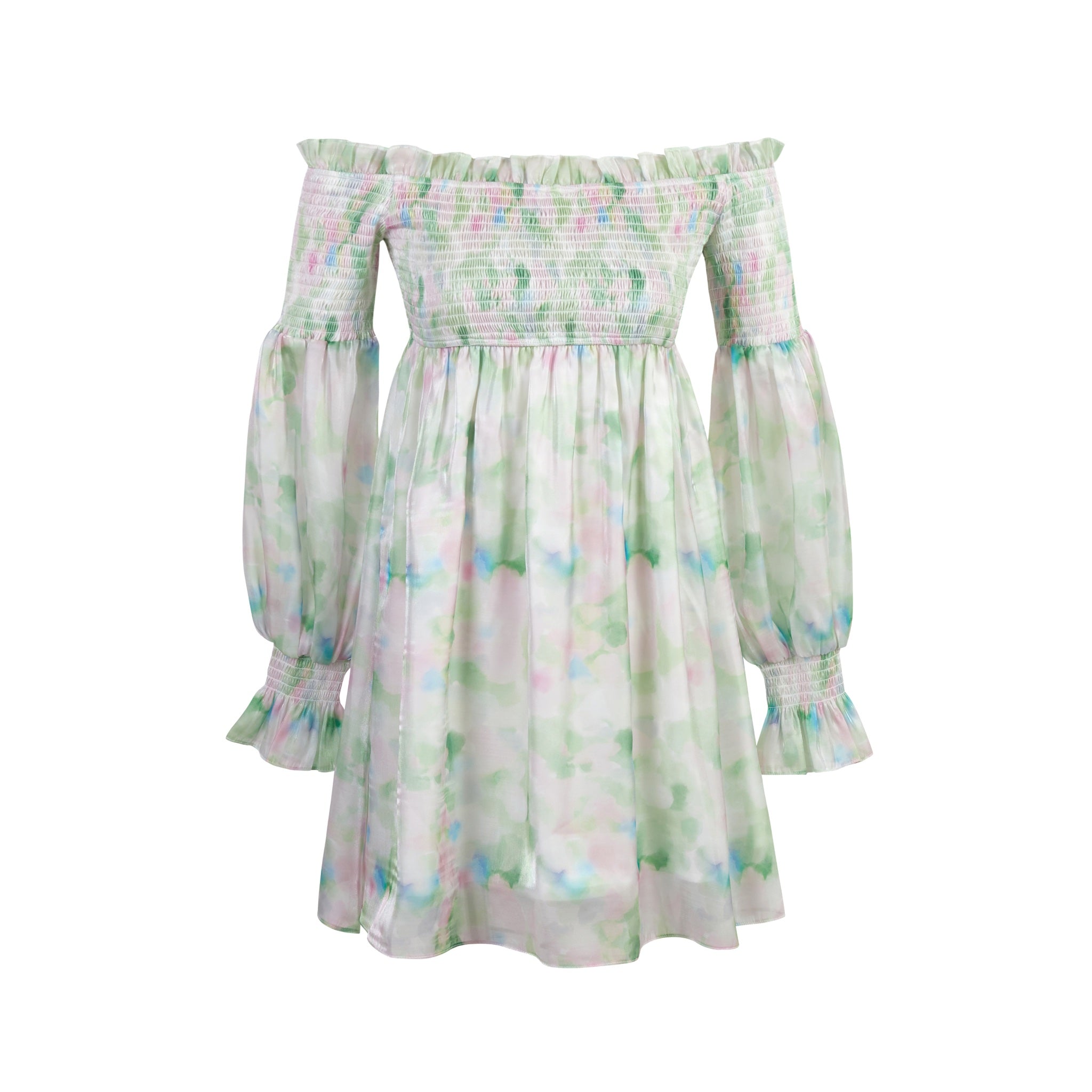 Off-Shoulder Light Green Dress