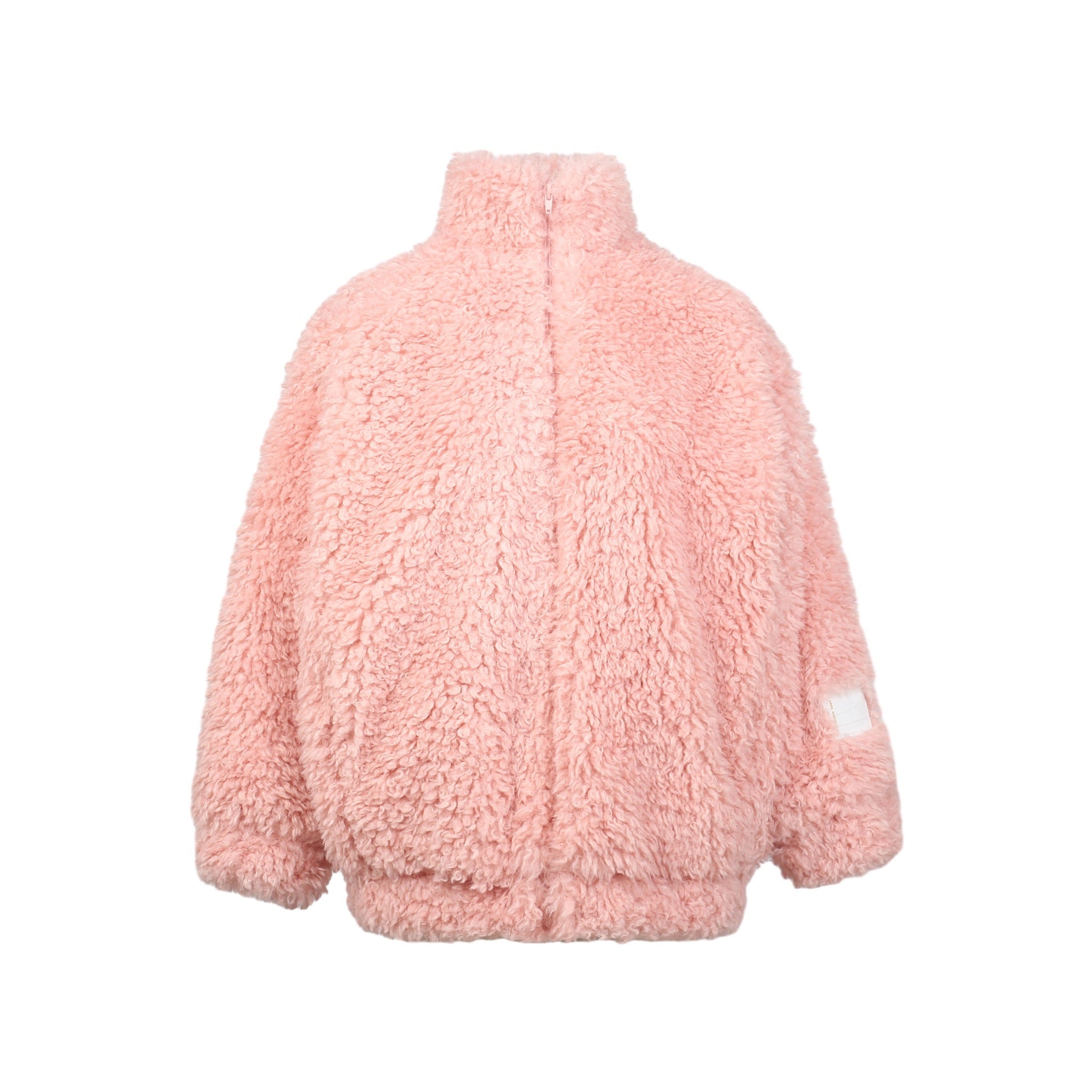 Pink Berber Fleece Coat Winter High Quality Solid Color Berber