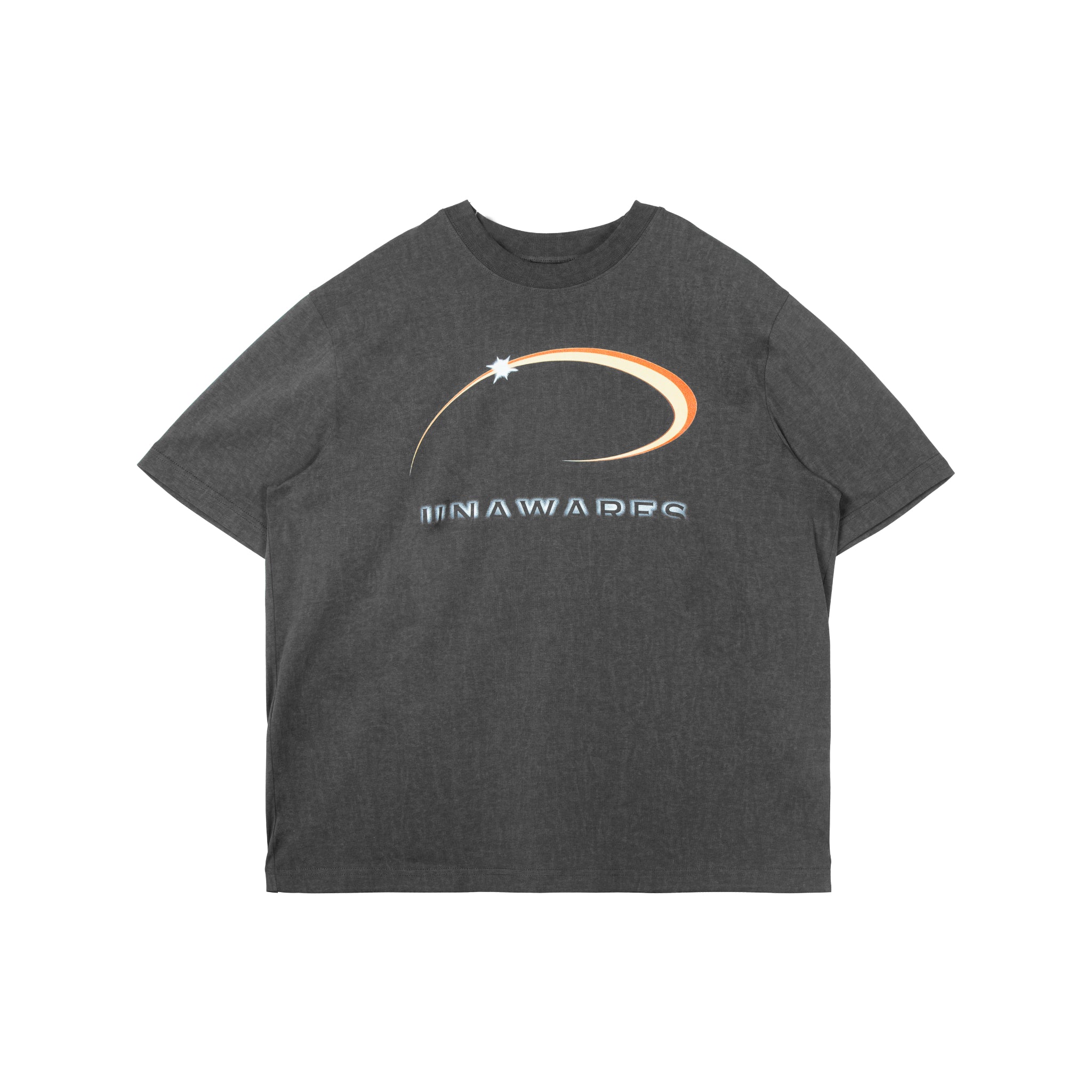 White Ink Straight Printed With Retreat Fabric Loose Fit T-shirt 