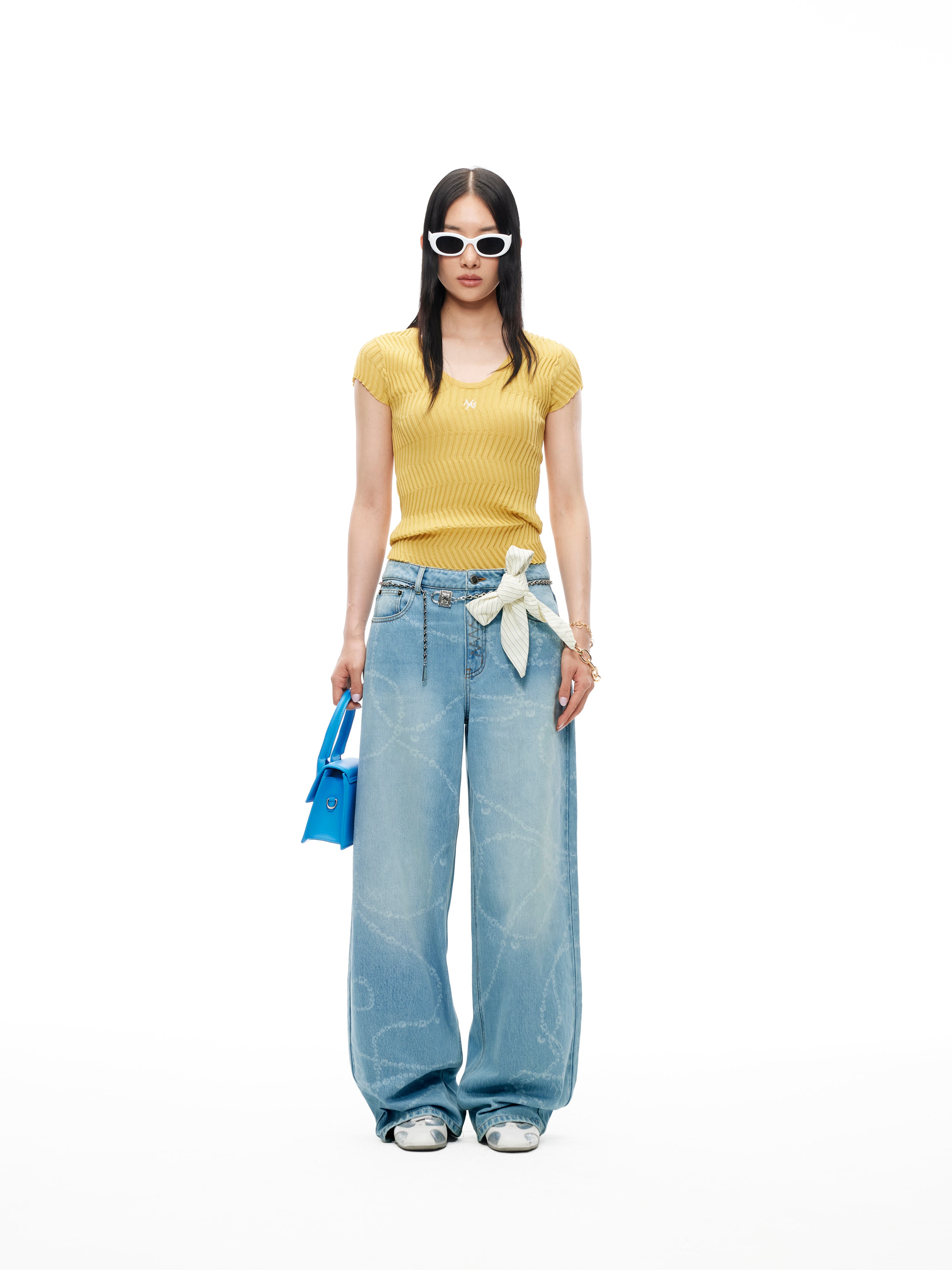 Bailey Knitted Tee in Yellow