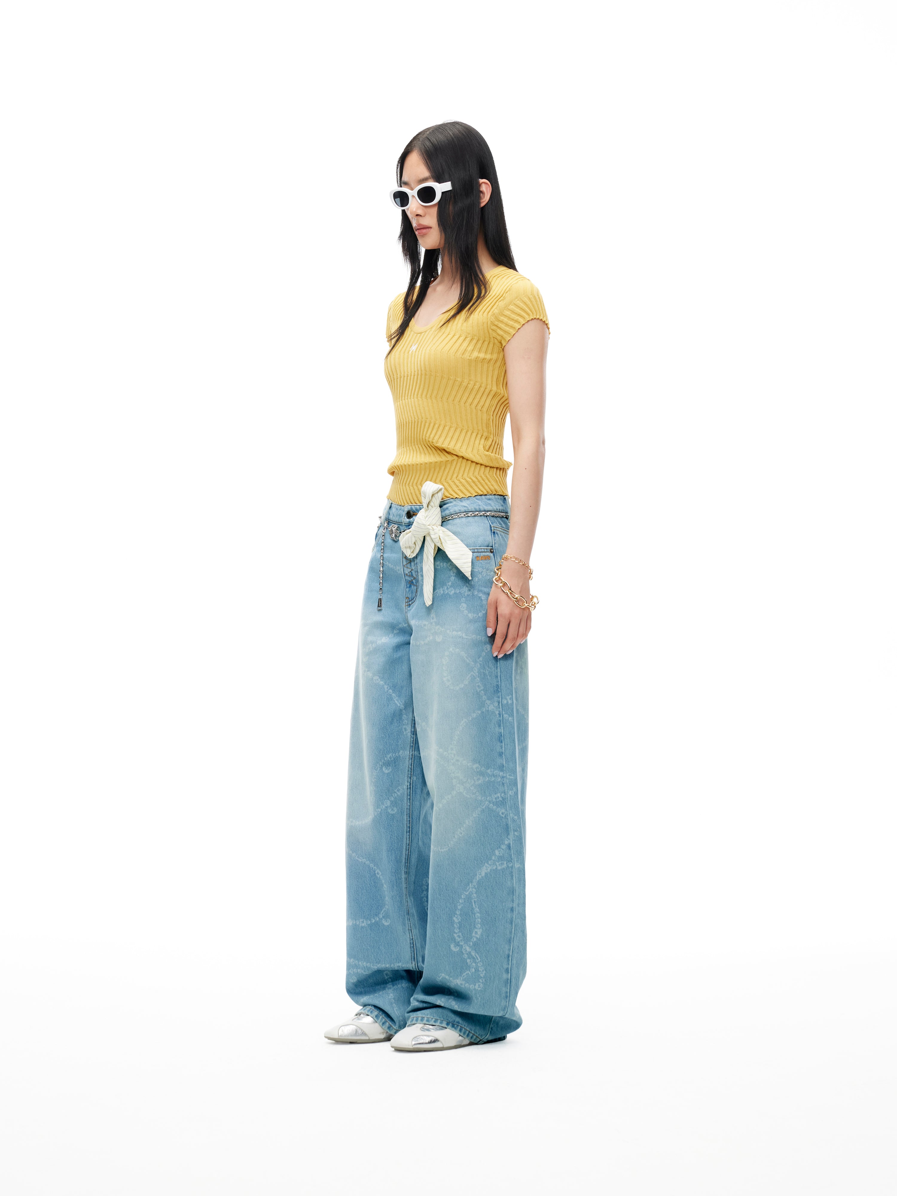 Bailey Knitted Tee in Yellow