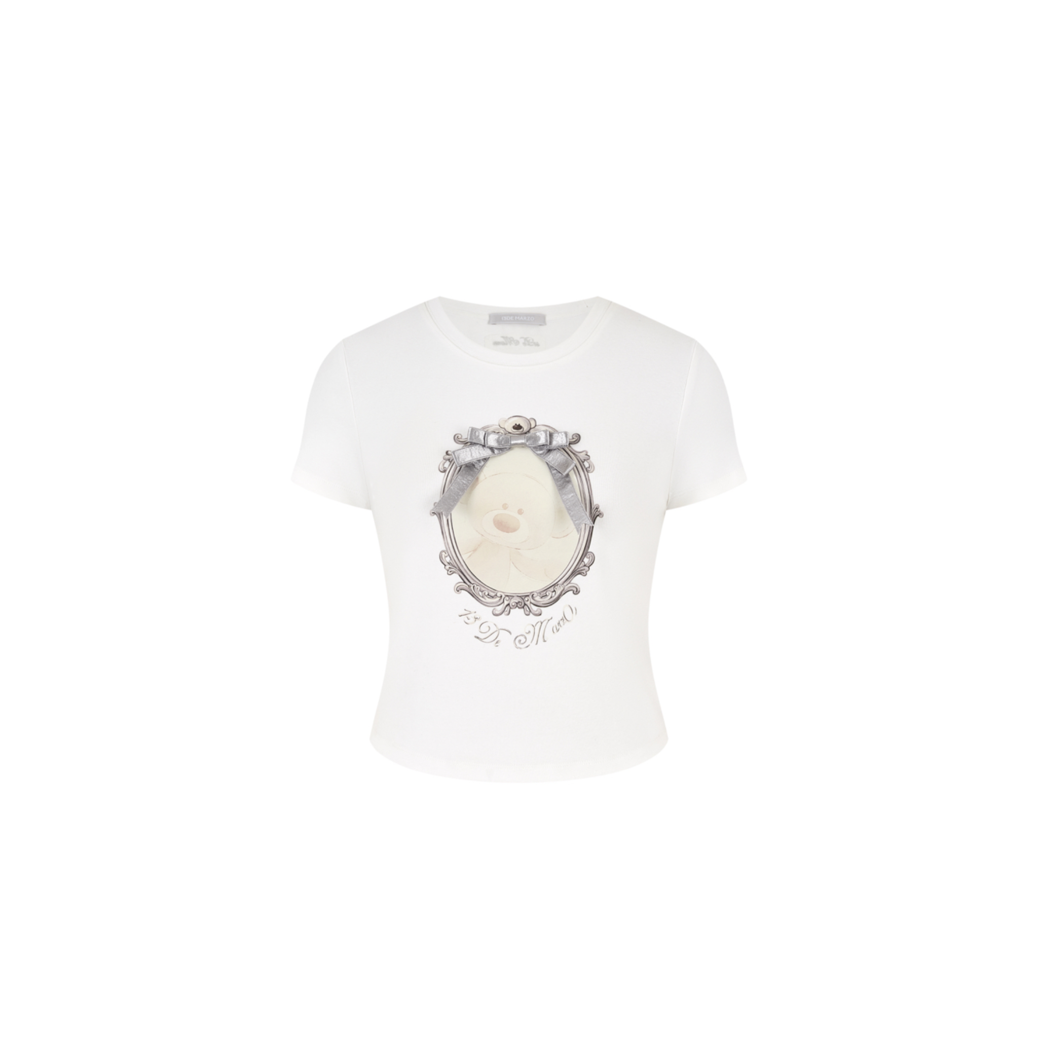 Bear Magic Mirror Short-Sleeve T-Shirt in White