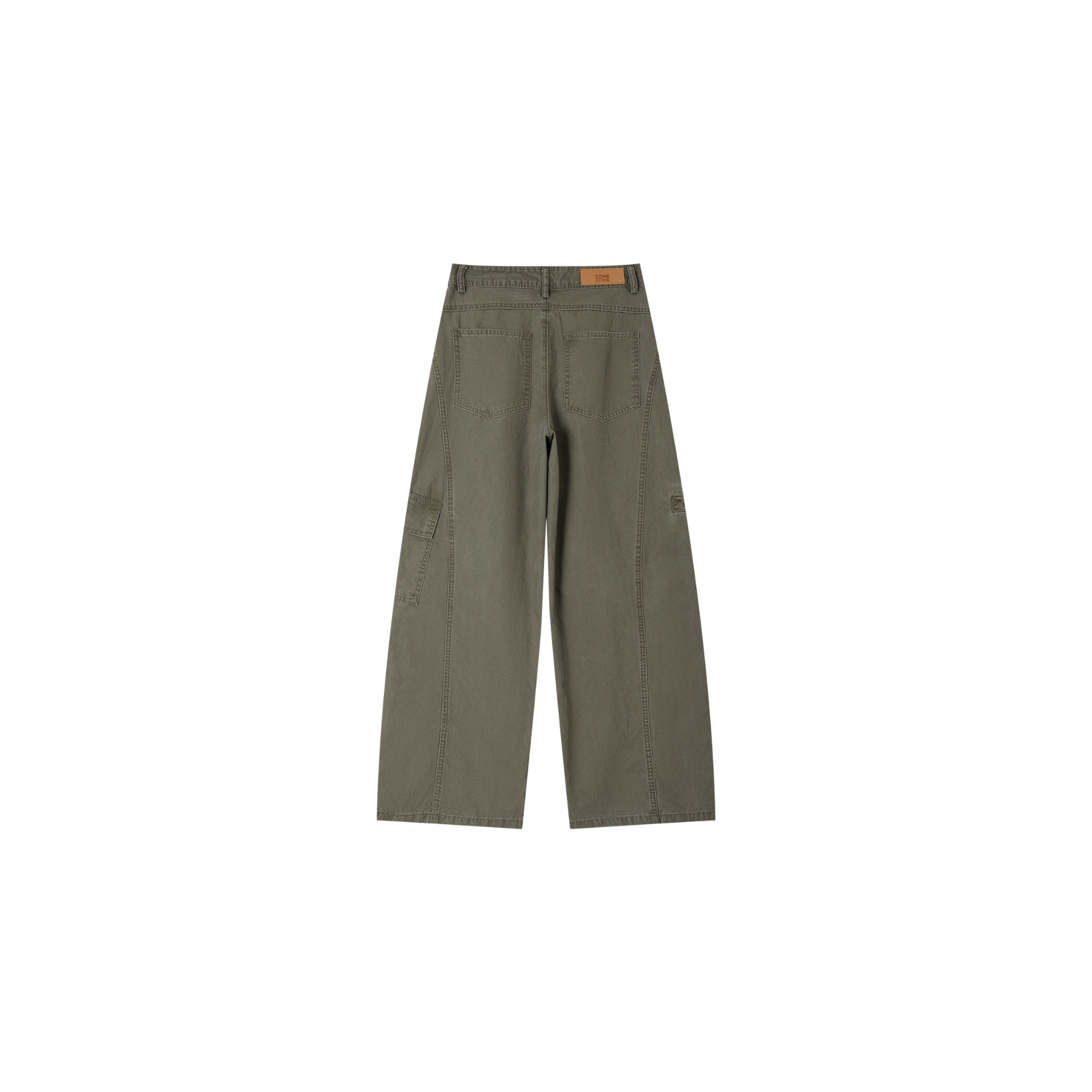 Retro Split Cargo Casual Pants in Green