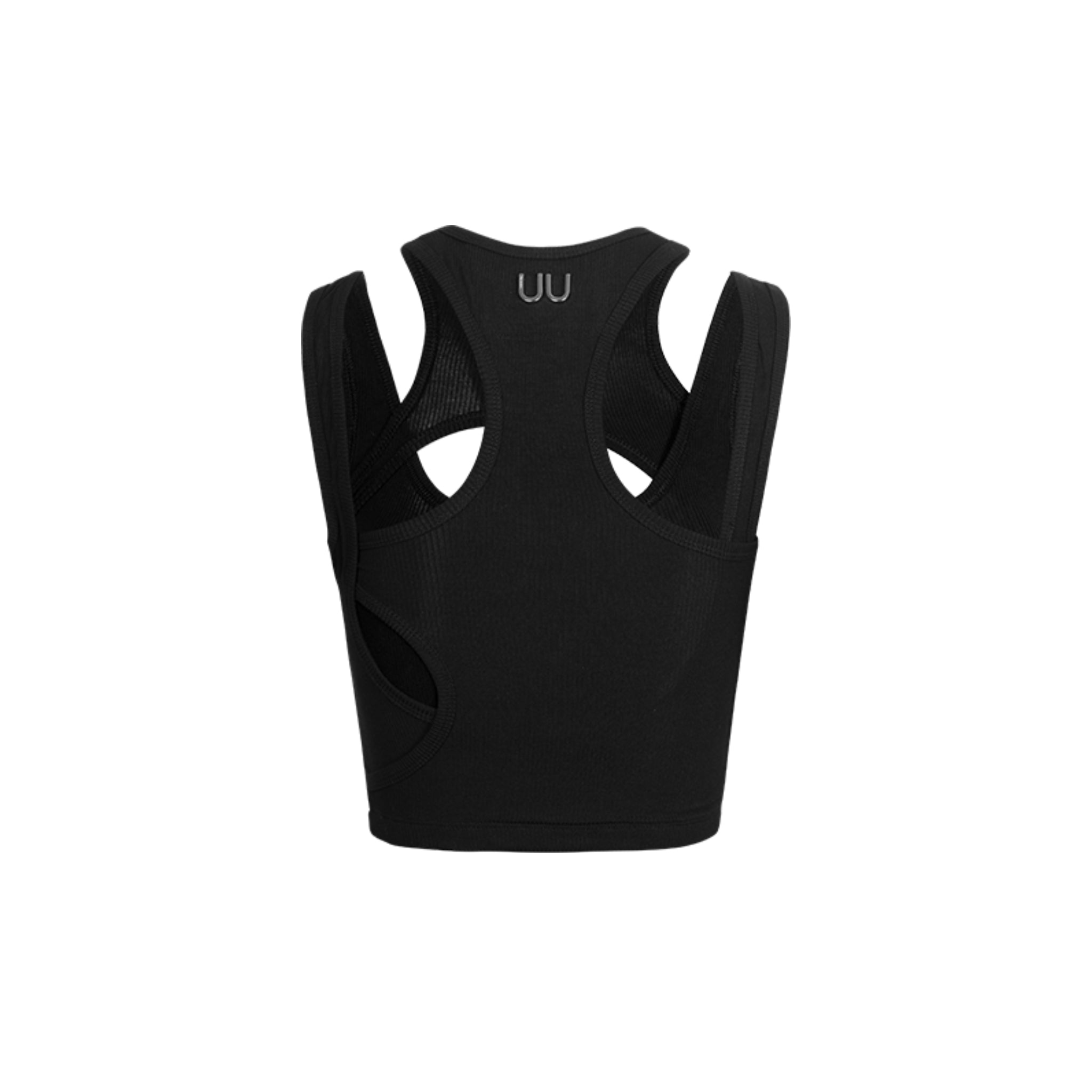 Misaligned Knit Vest In Black