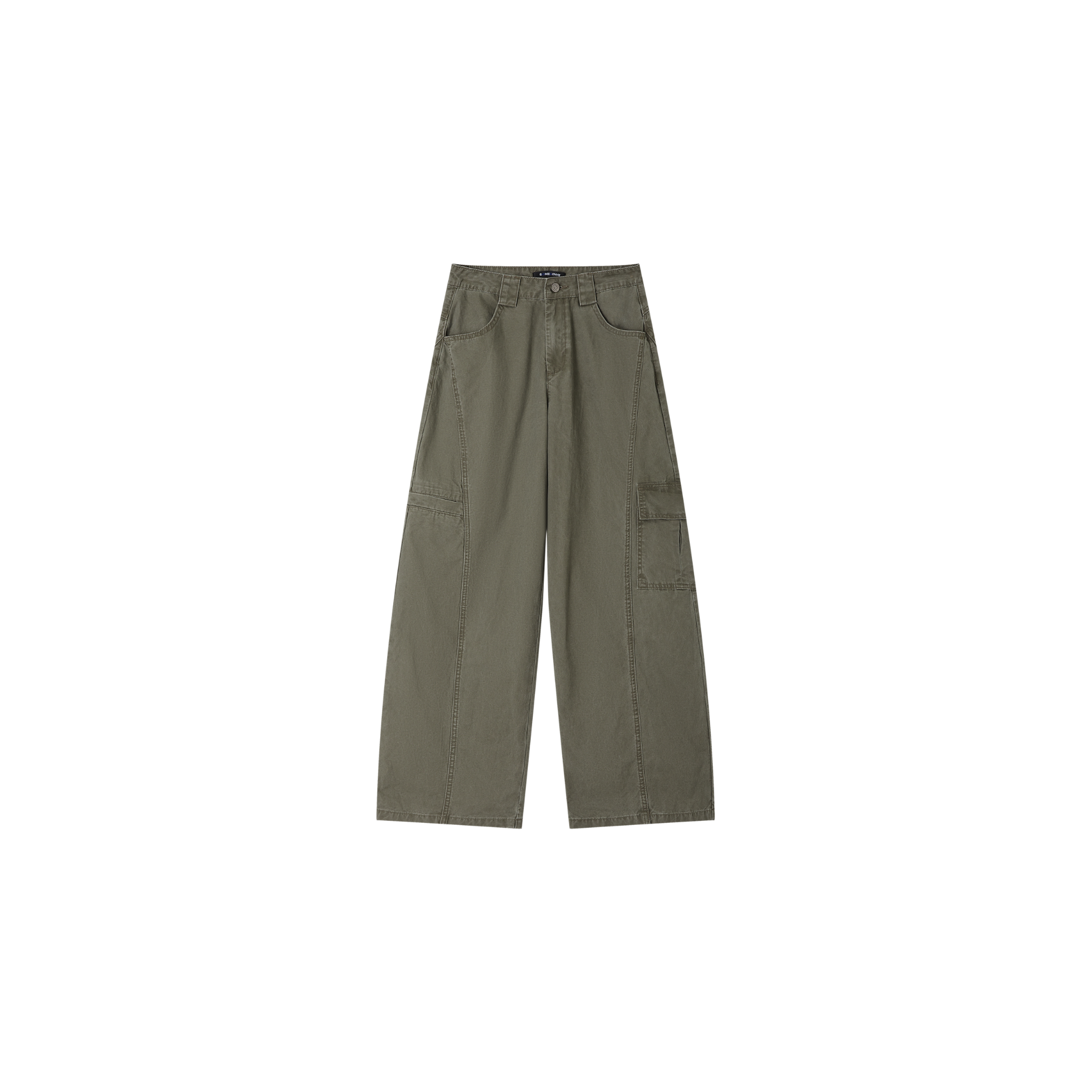 Retro Split Cargo Casual Pants in Green