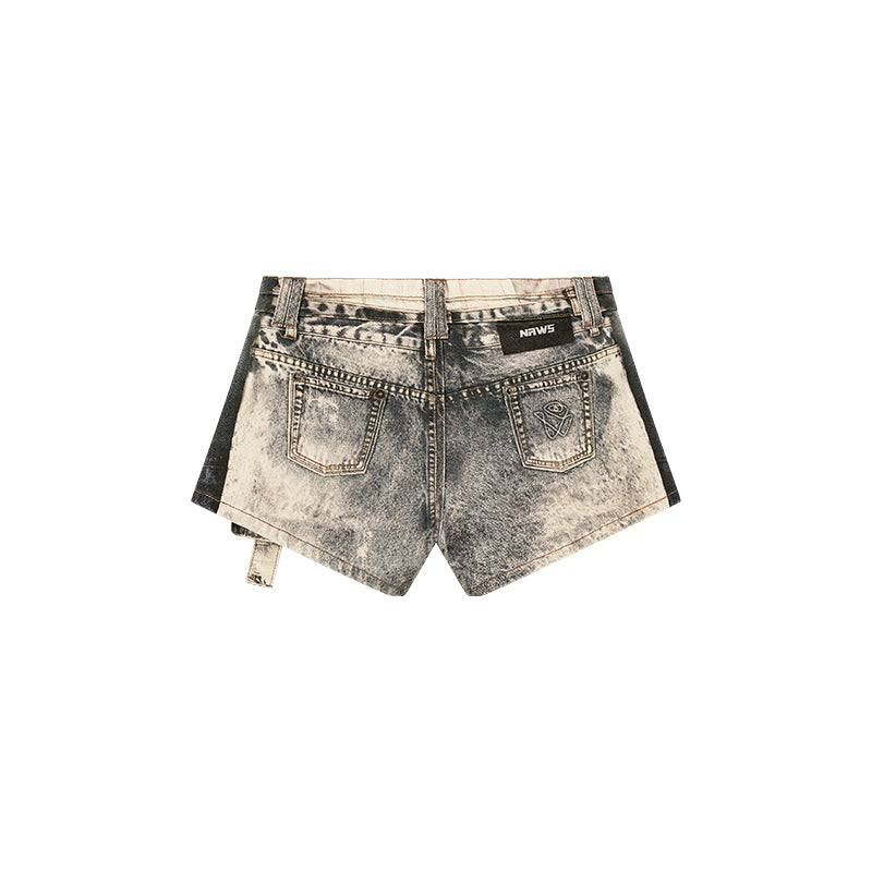 Printed Denim Short