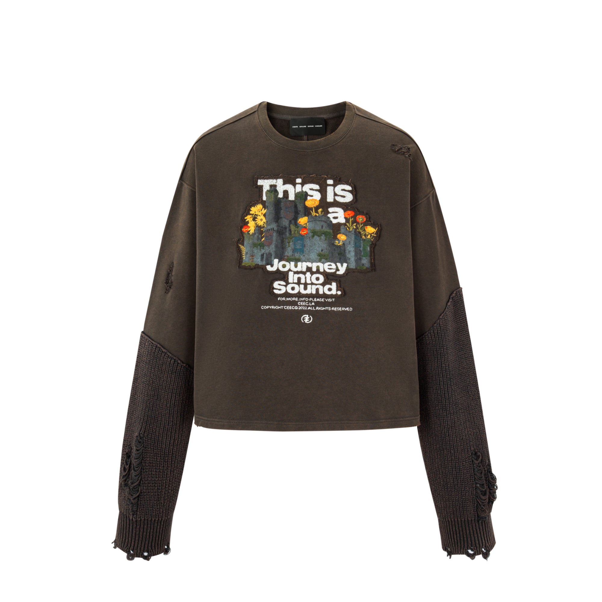 Psychedelic Castle Crewneck Sweater in Dark Grey