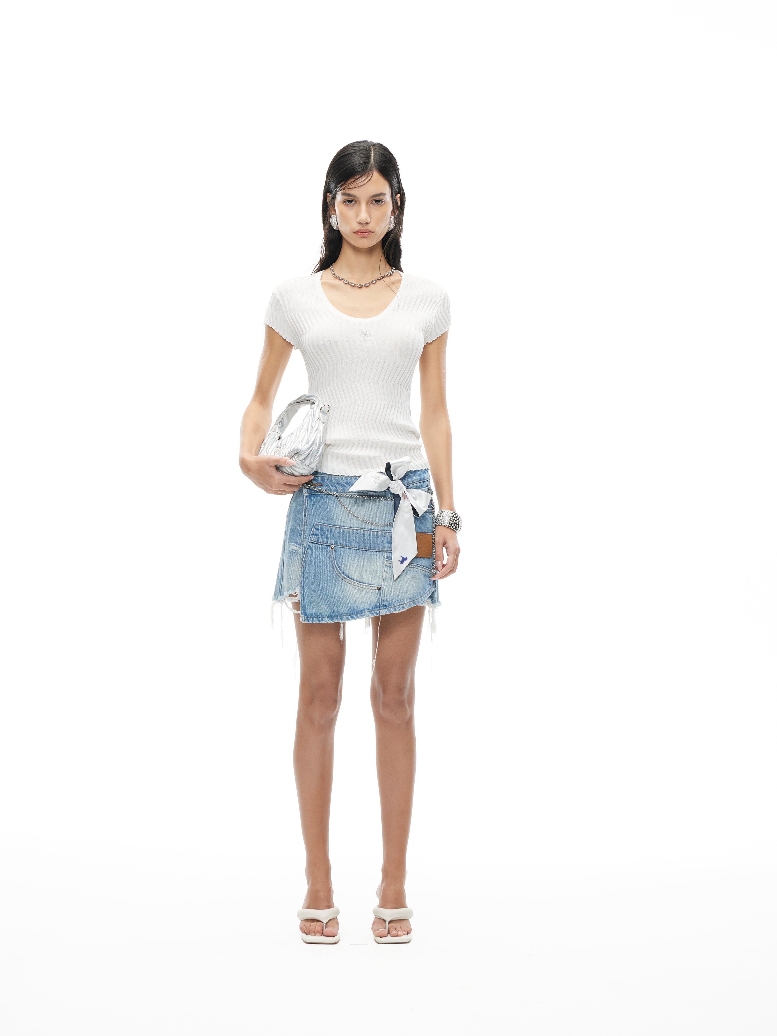 Bailey Knitted Tee in White