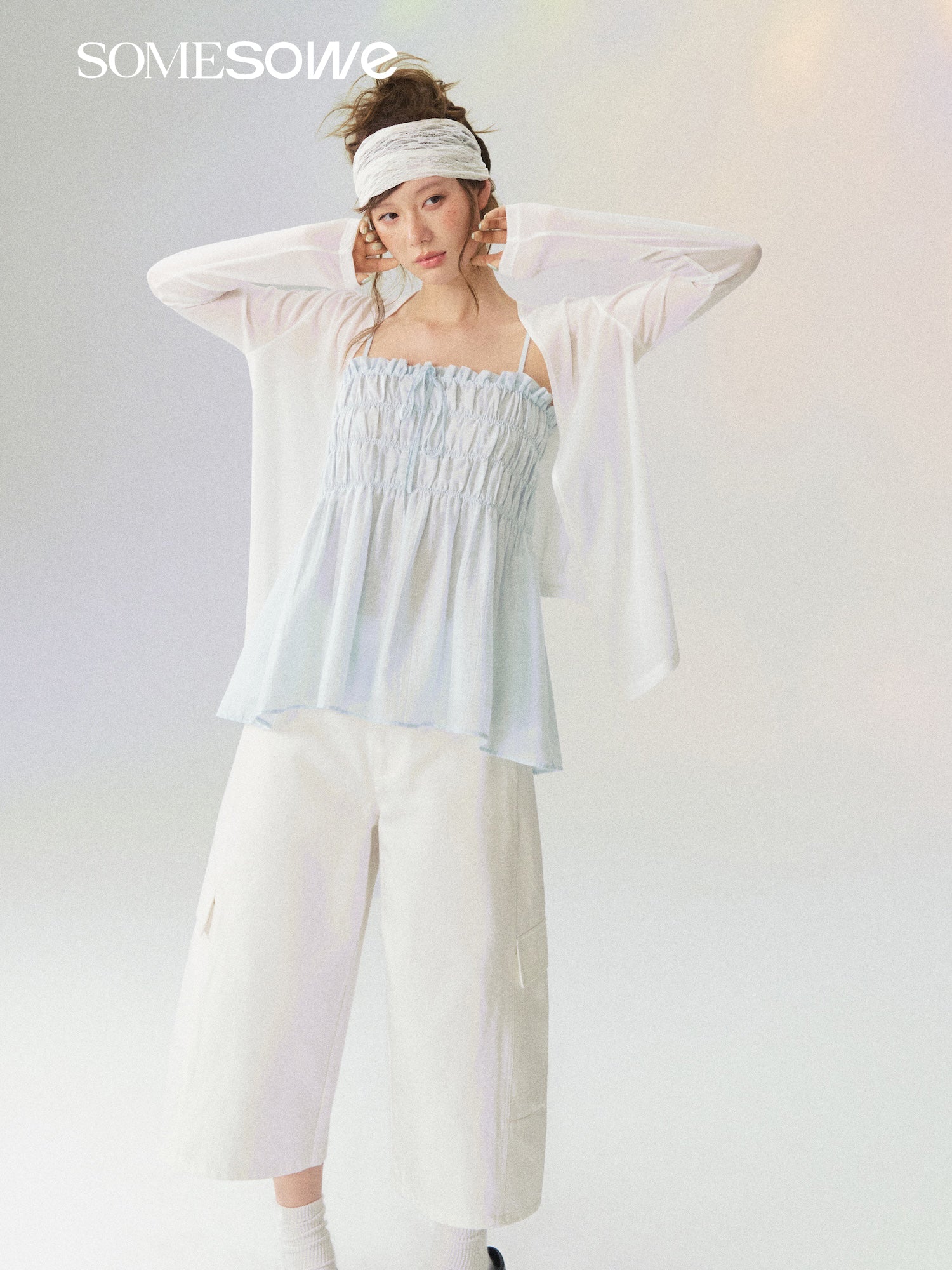 Cooling Buttonless White Cardigan