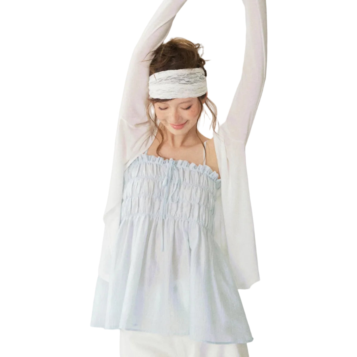 Cooling Buttonless White Cardigan