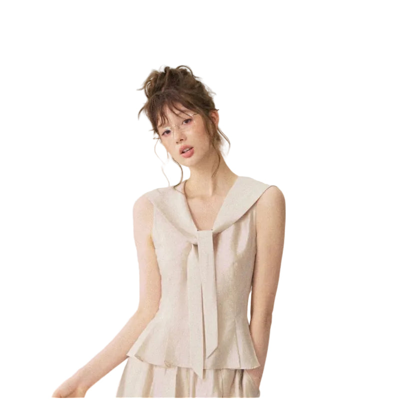Pink Sleeveless Fitted Shirt