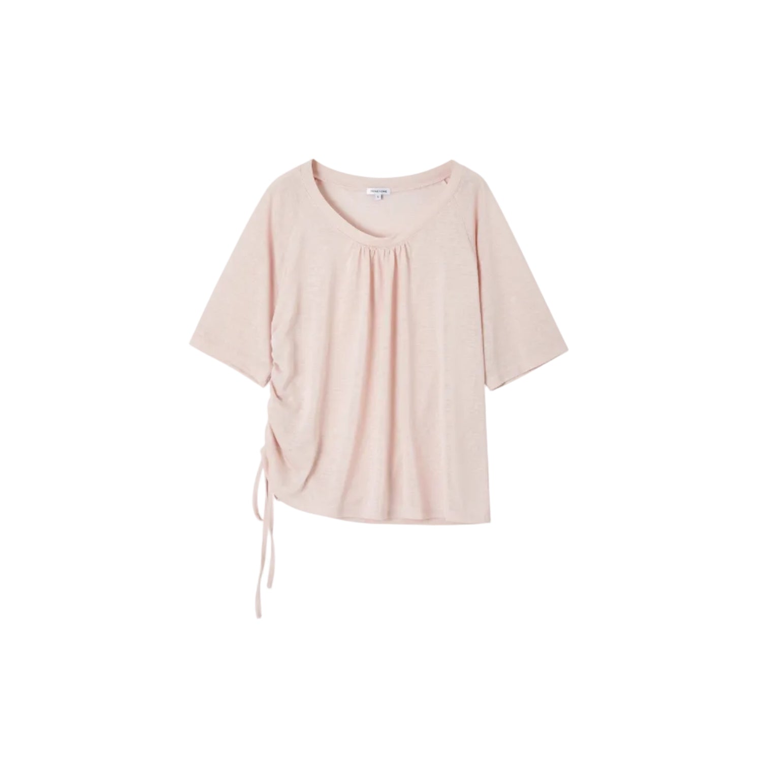 Pink V-neck Short-Sleeved T-Shirt