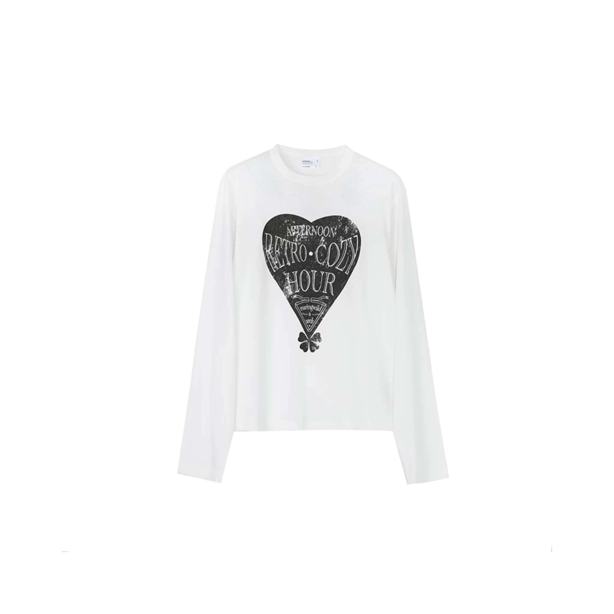 Printed Long-sleeved Top in Black and White
