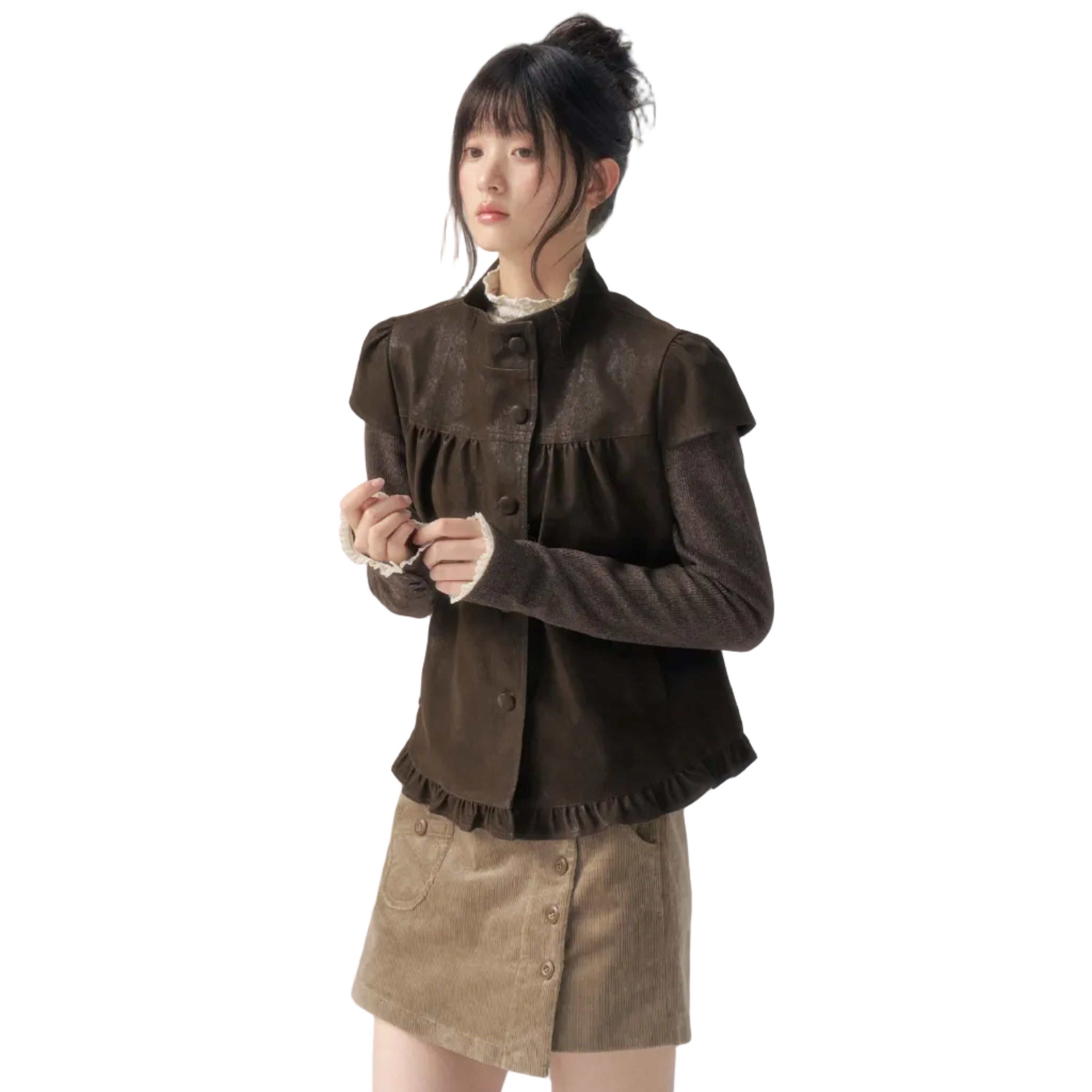 Retro Jacket in Chocolate Brown