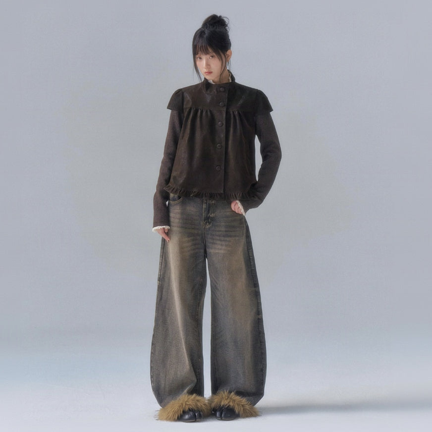 Retro Jacket in Chocolate Brown