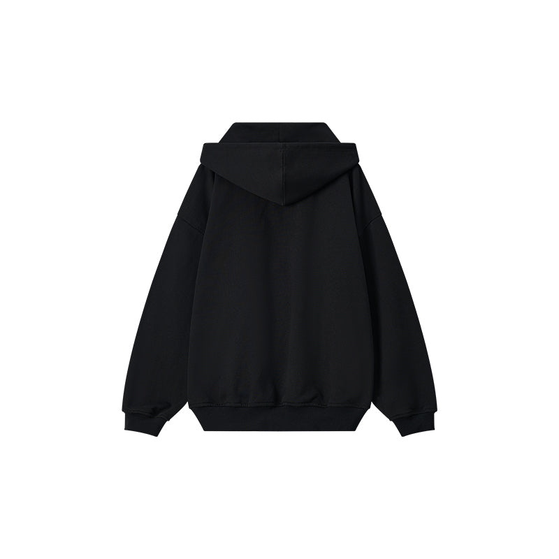 Black Classic Zipper Hoodie