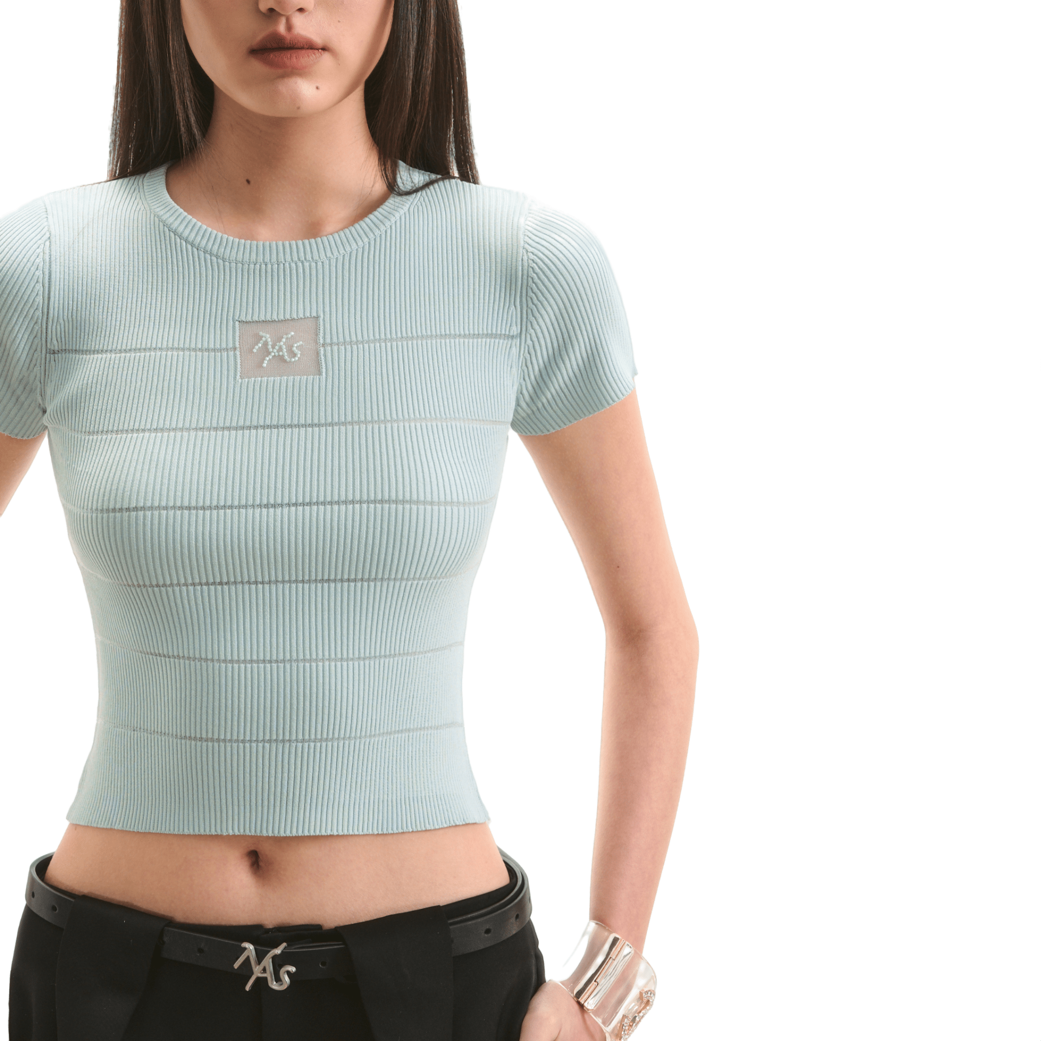 NAWS 3 Carat Ice Knitted Tee in Blue | MADAX