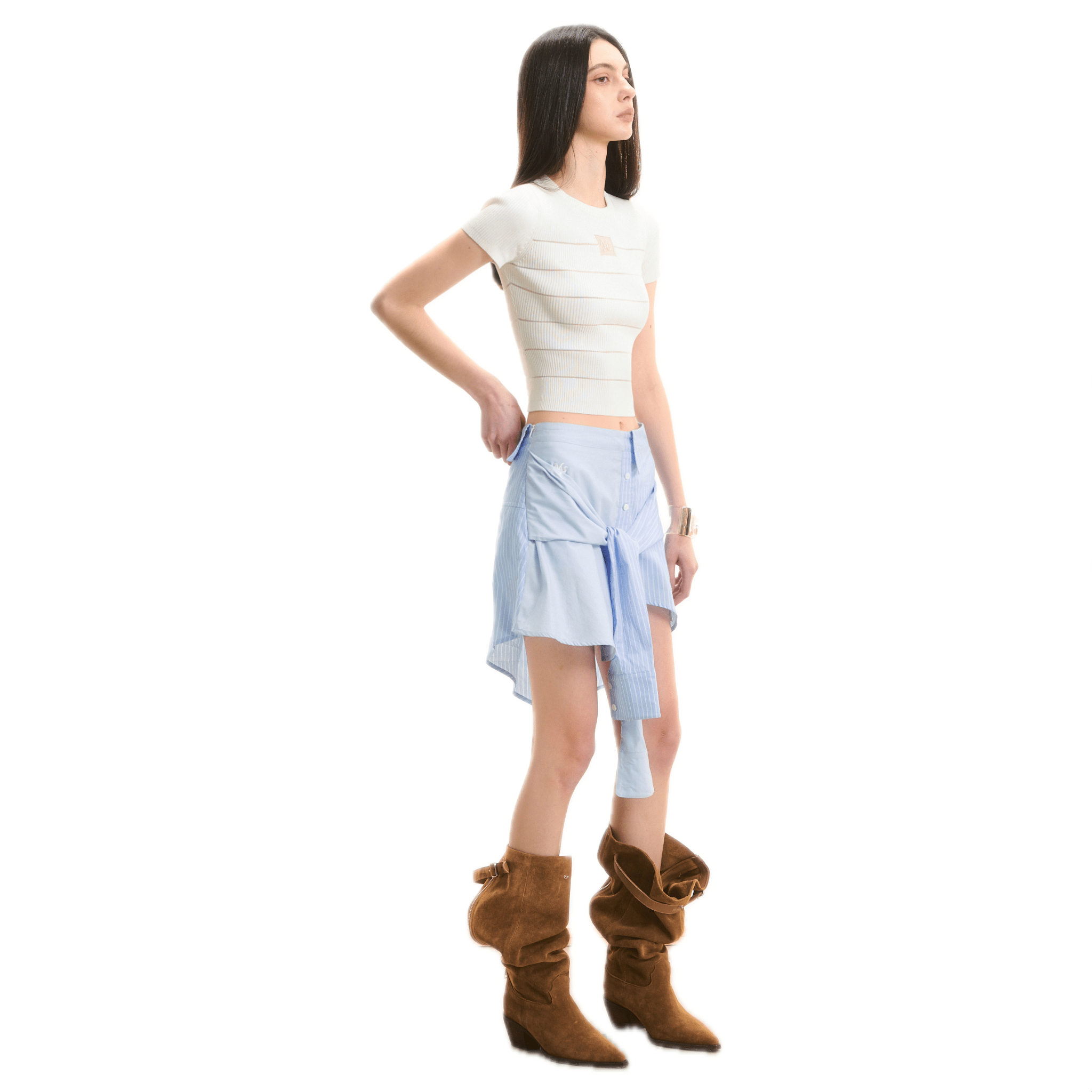 NAWS 3 Carat Ice Knitted Tee in White | MADAX