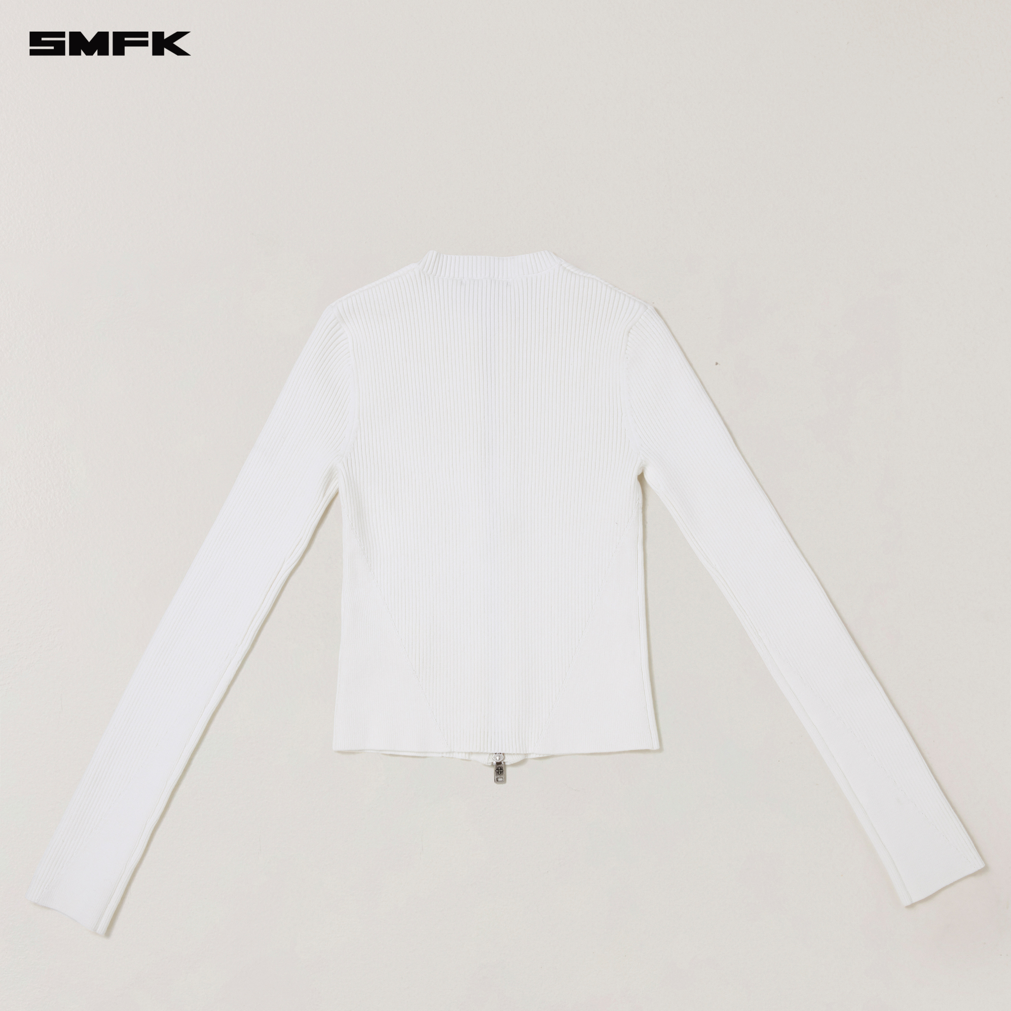 VINTAGE-SAVAGE ZIP KNIT CARDIGAN/STONE WASH VANISH WHITE