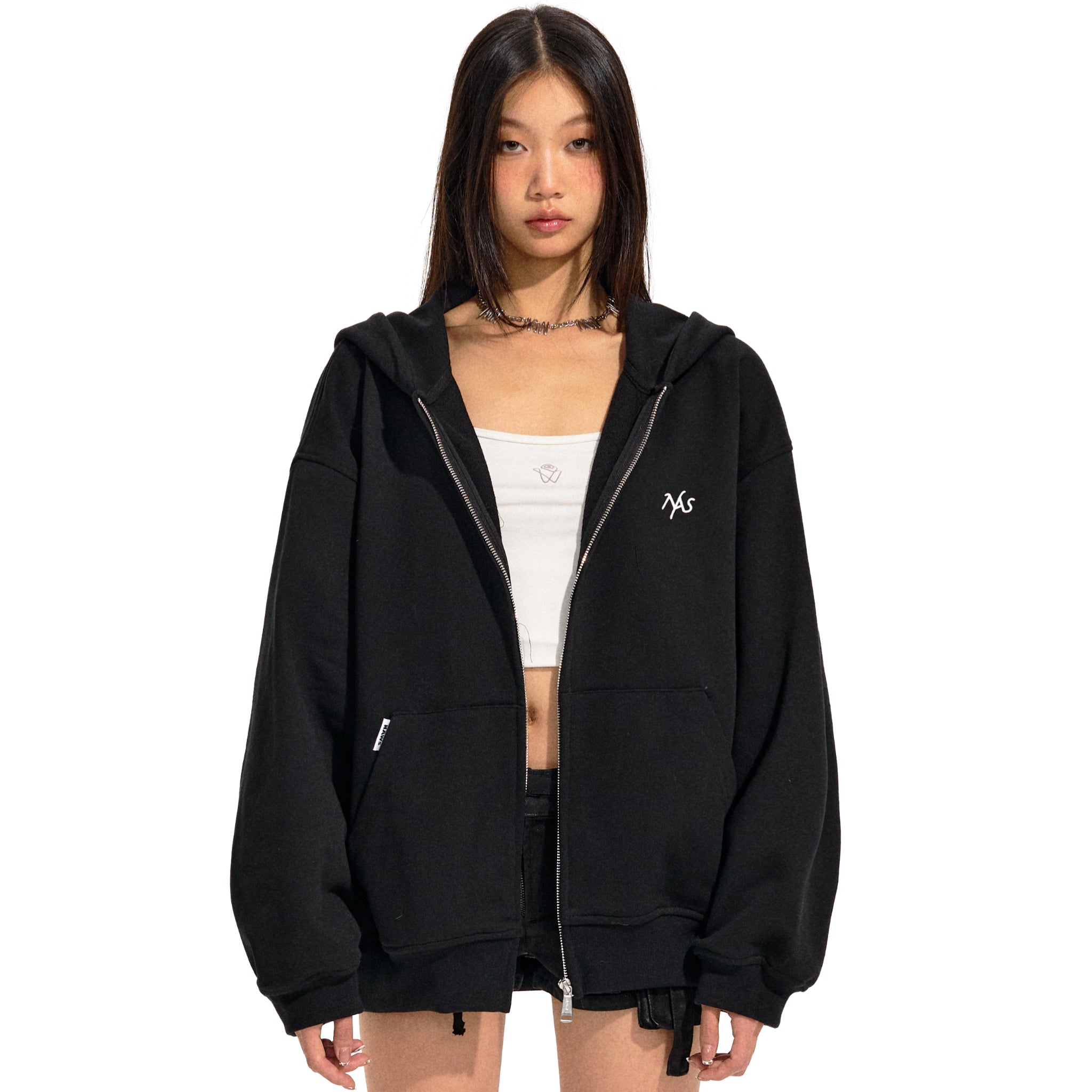 Black Classic Zipper Hoodie