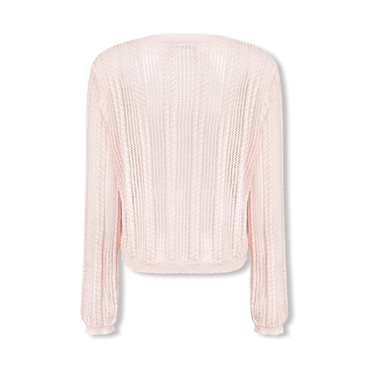 NOT FOR US 3D Flower Lace - Up Knit Cardigan in Pink | MADAX