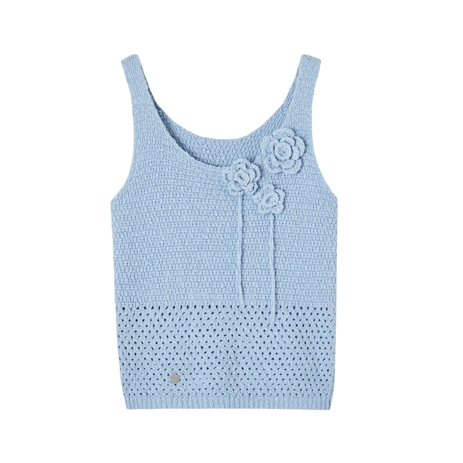 SOMESOWE 3D Handmade Flower Crochet Vest In Blue | MADAX