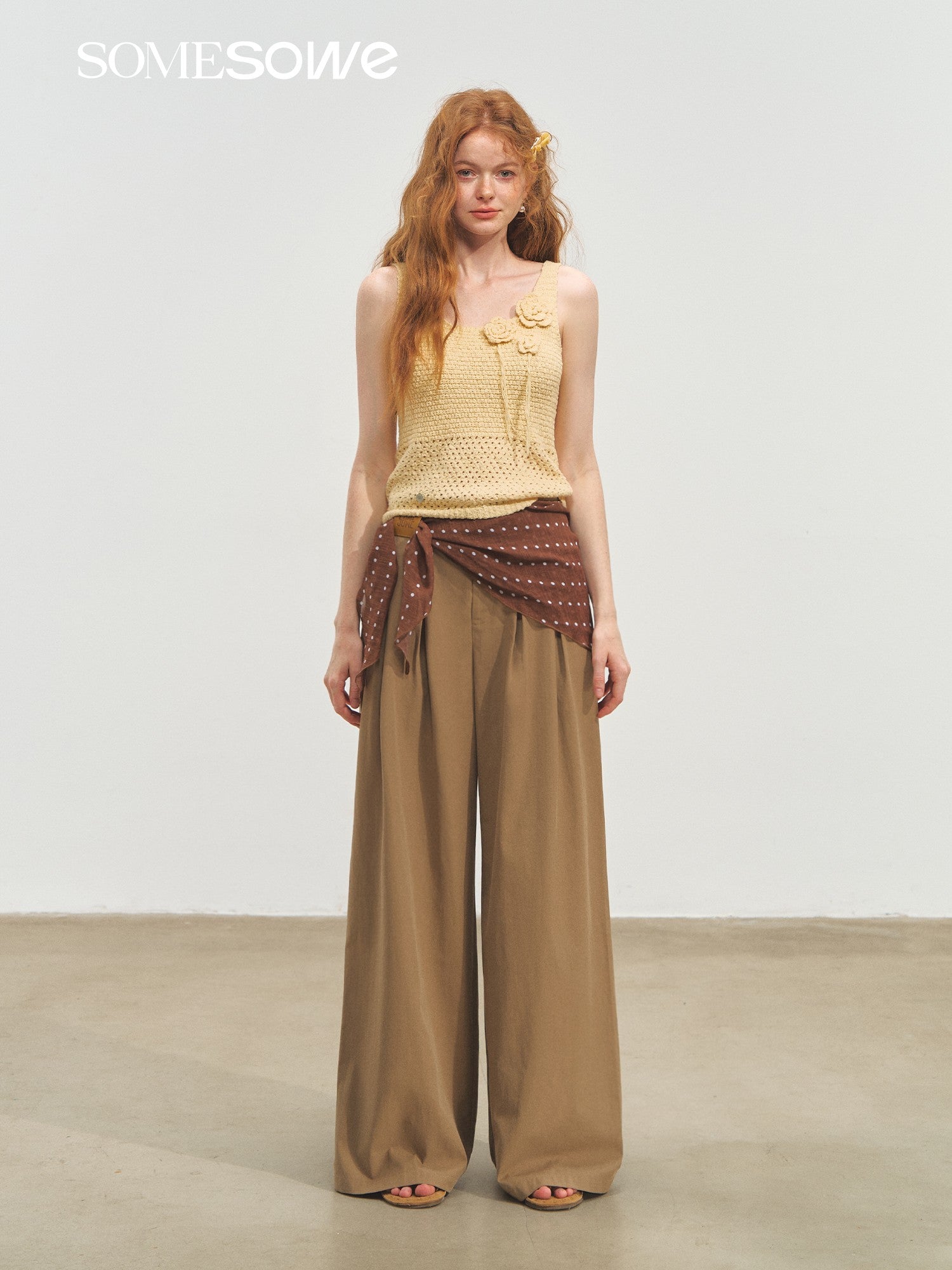 SOMESOWE 3D Handmade Flower Crochet Vest In Yellow | MADAX