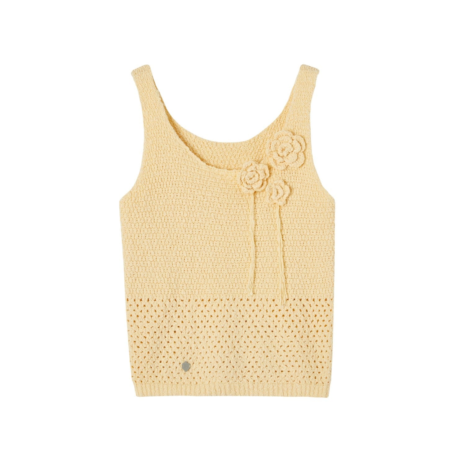 SOMESOWE 3D Handmade Flower Crochet Vest In Yellow | MADAX