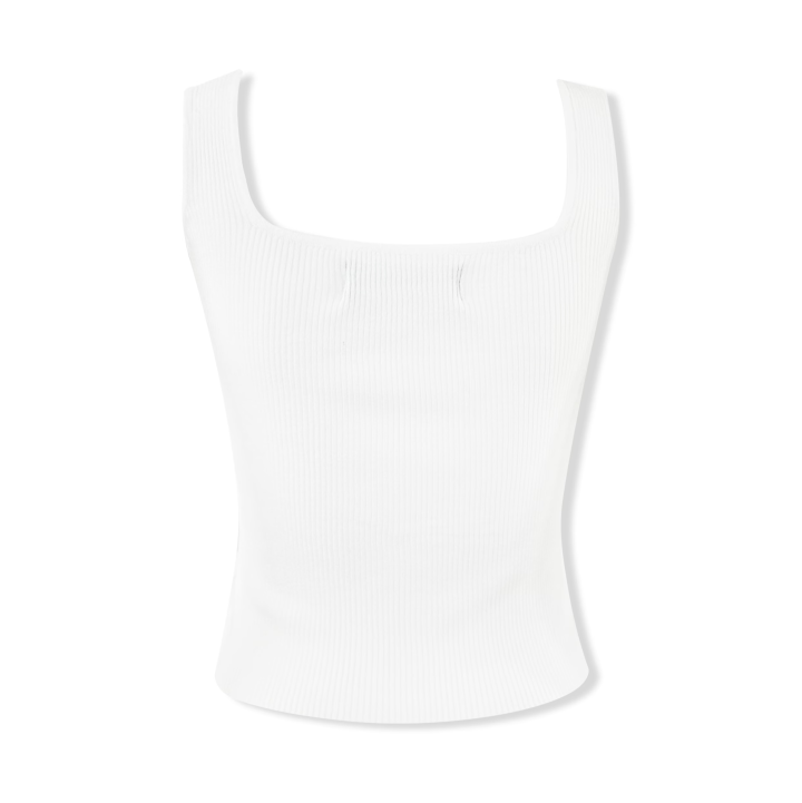 NOT FOR US 3D Pearl Flower Knitted Vest in White | MADAX