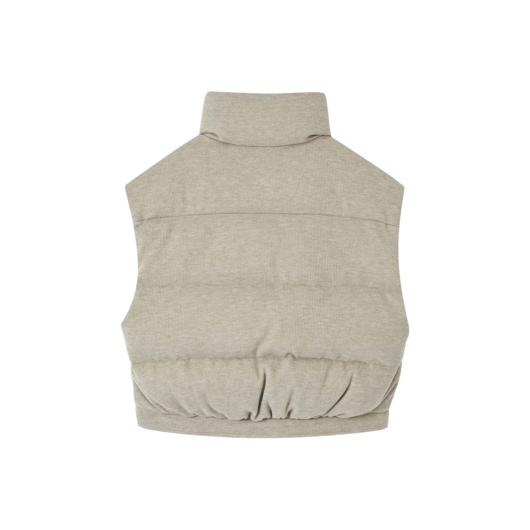 레이스 장식 스탠드업 칼라 브레드 베스트, 연갈색