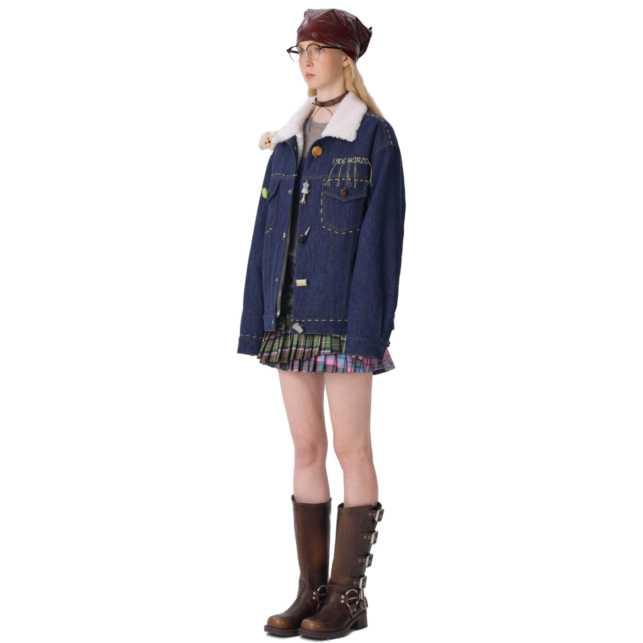 Tailor Bear Faux Lambswool Jacket in Blue