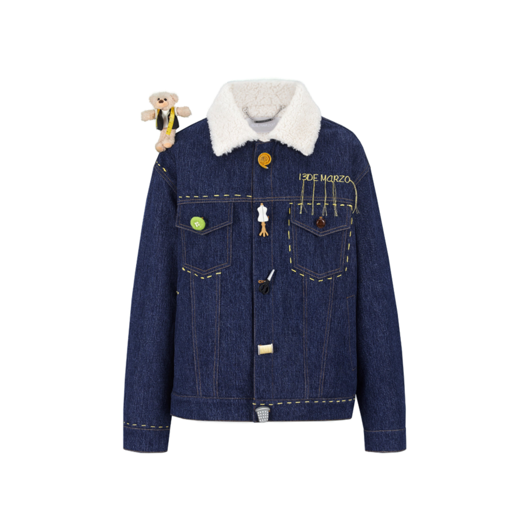 Tailor Bear Faux Lambswool Jacket in Blue