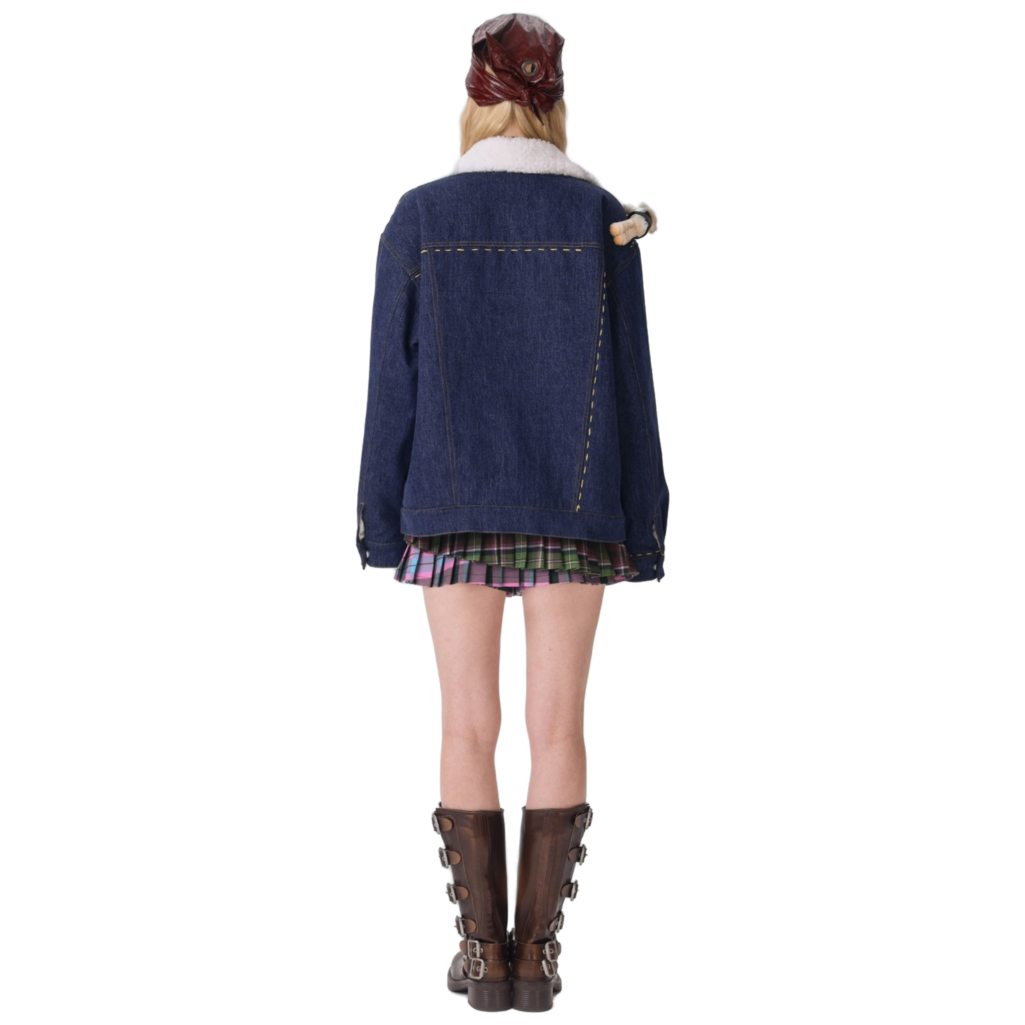 Tailor Bear Faux Lambswool Jacket in Blue