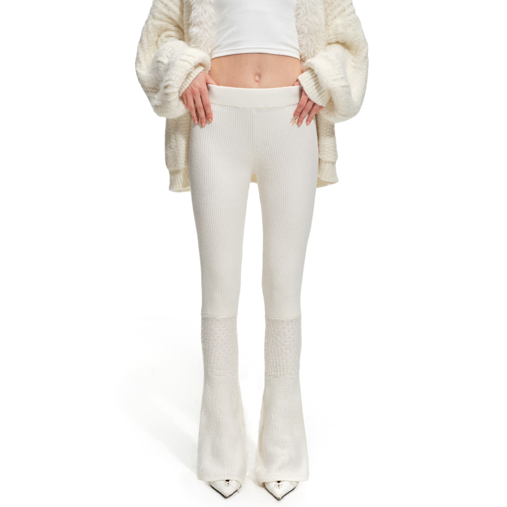 アークティックニットパンツ、ホワイト