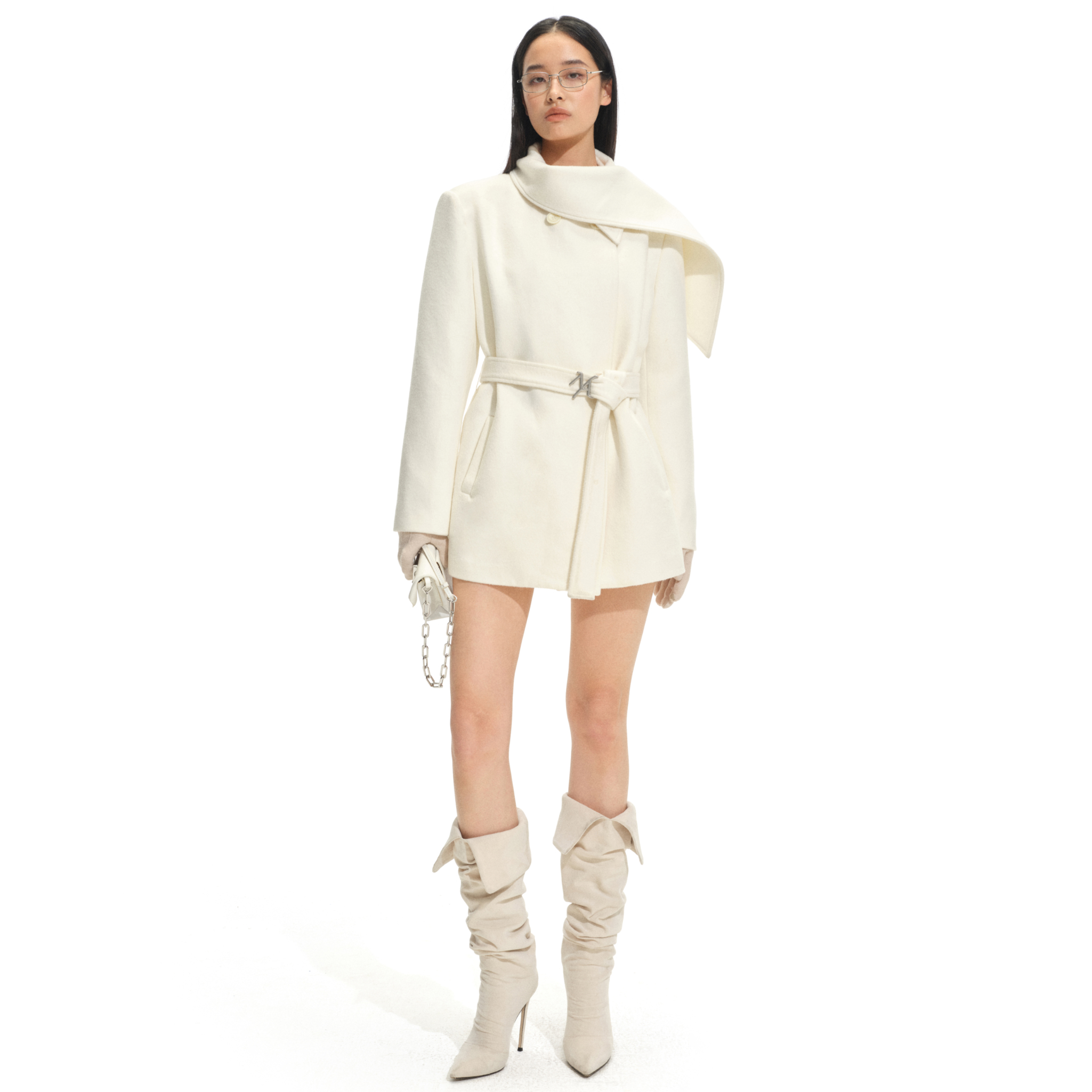 Roy Woolen Coat in White