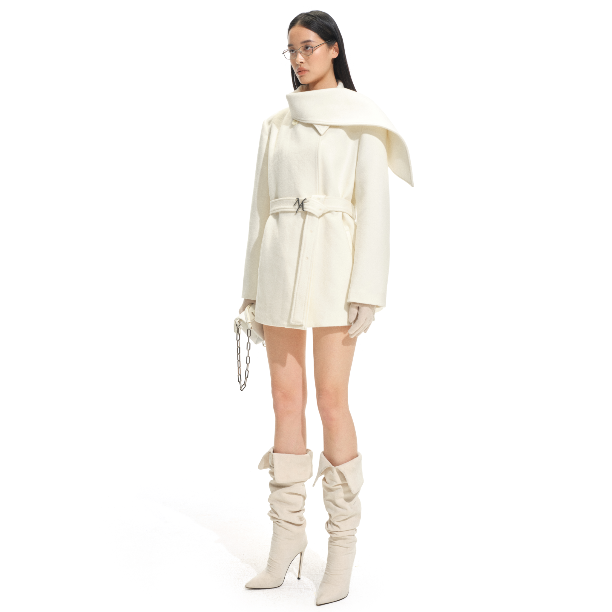 Roy Woolen Coat in White
