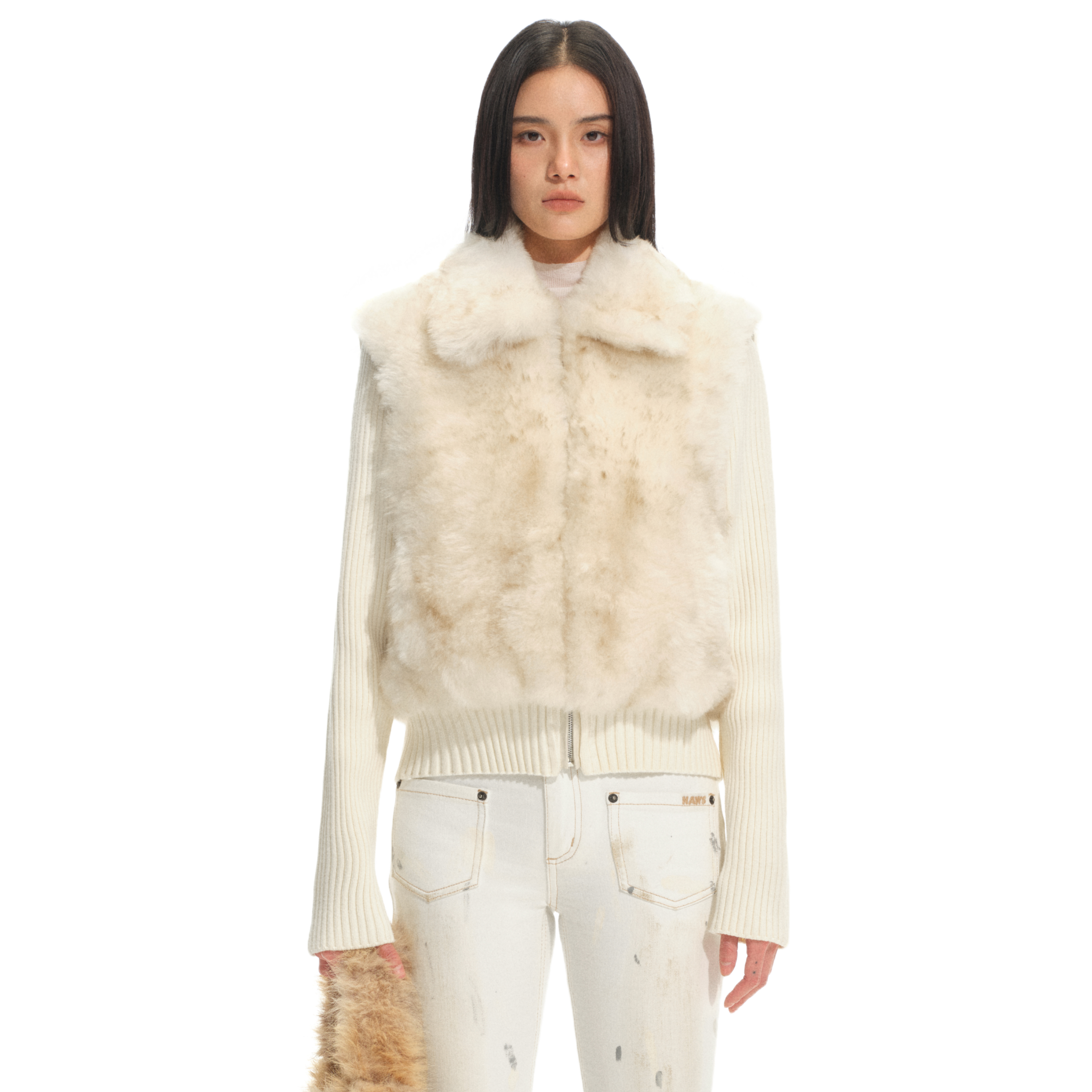 Snowfield Fur Coat in Camel Beige