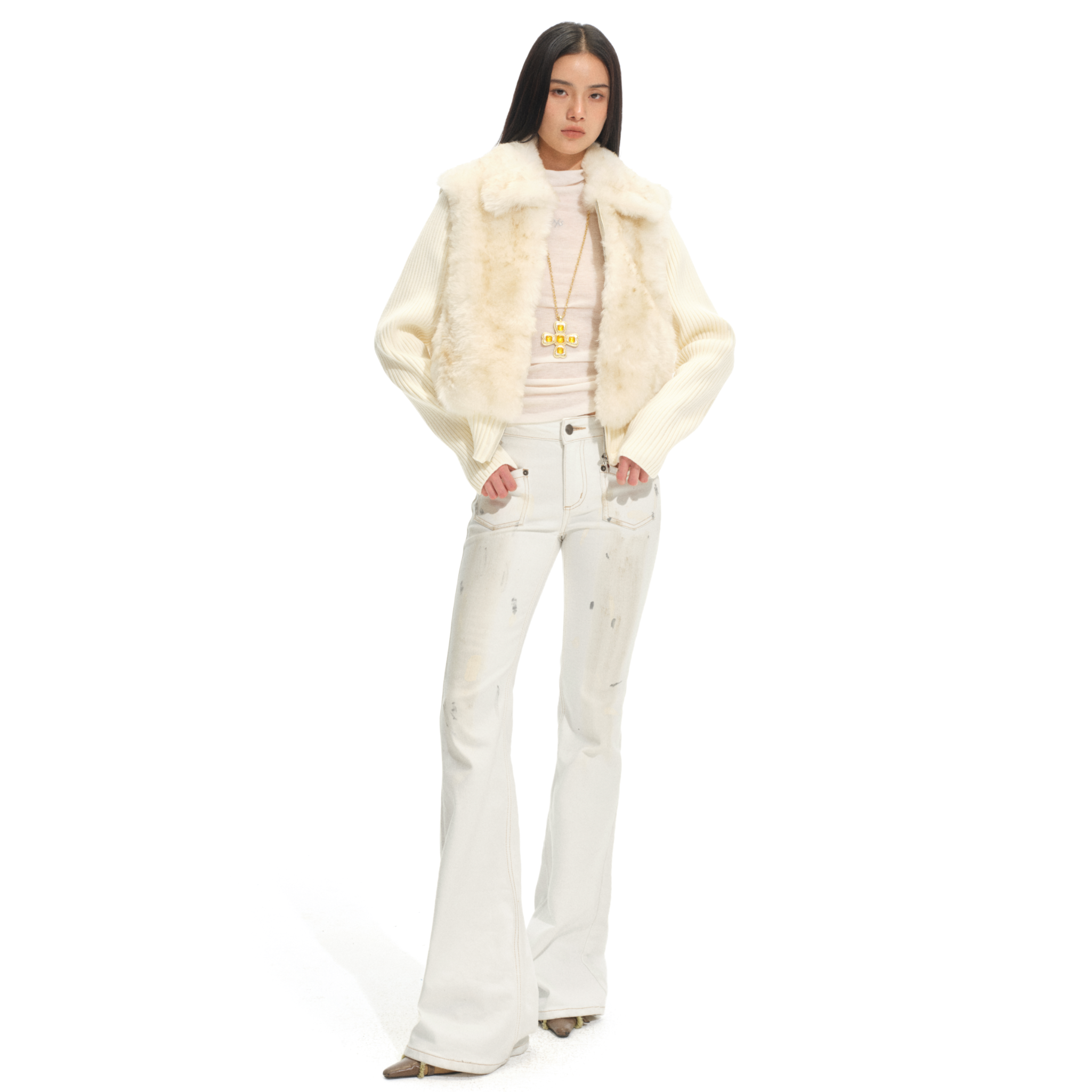 스노우필드 모피 코트, 카멜 베이지