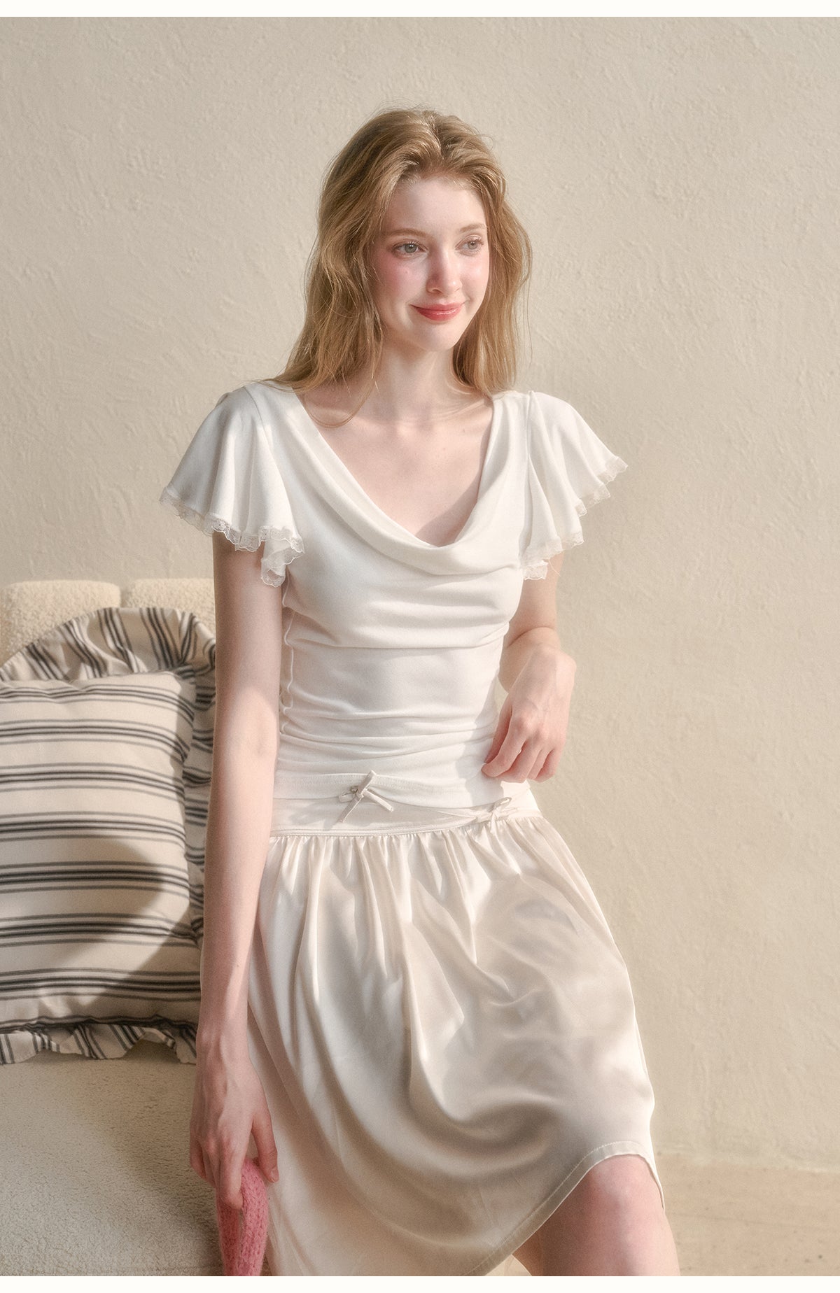 Flowing Light - Apricot Skirt