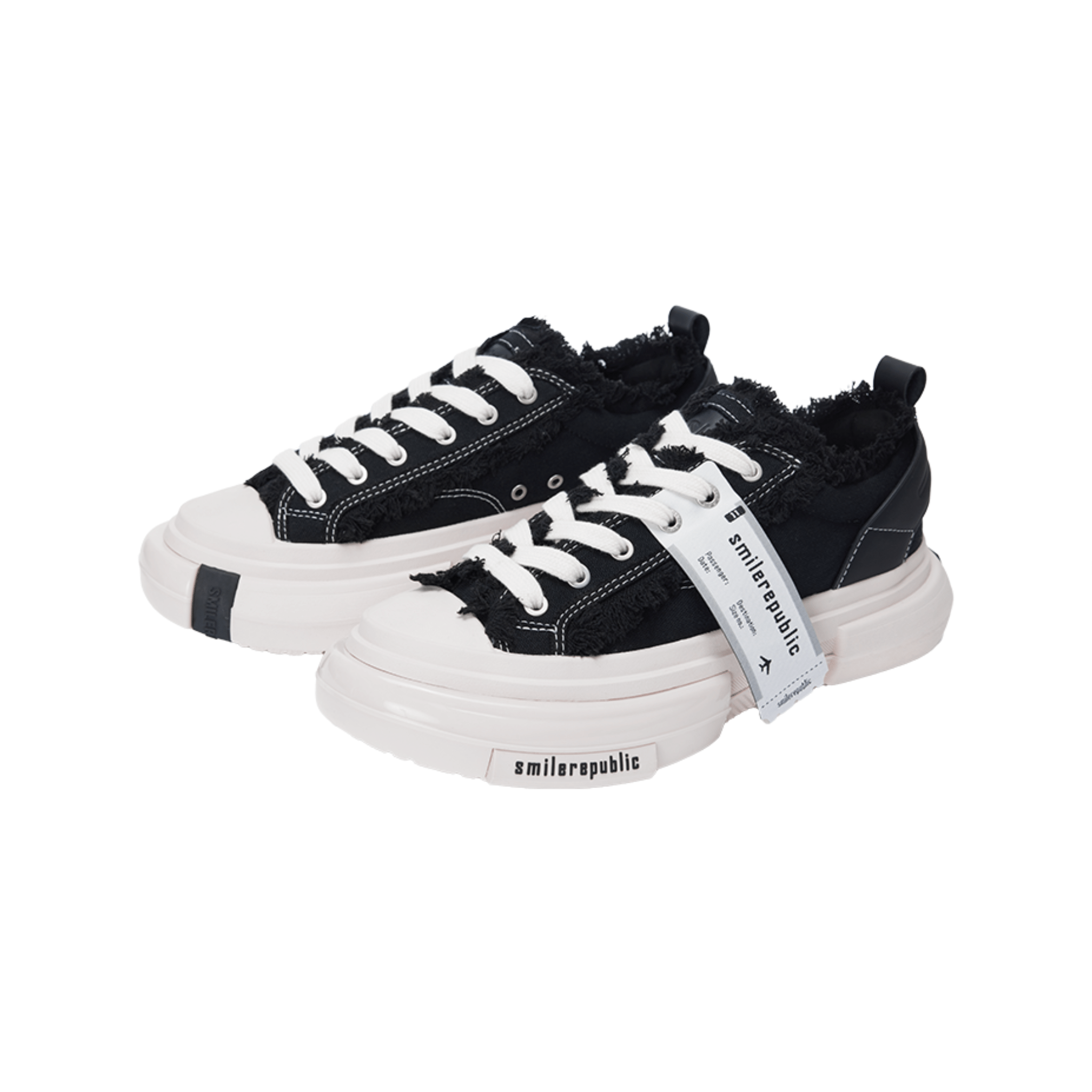 SMILEREPUBLIC 70s Classic Low - top Canvas Shoes in Black | MADAX